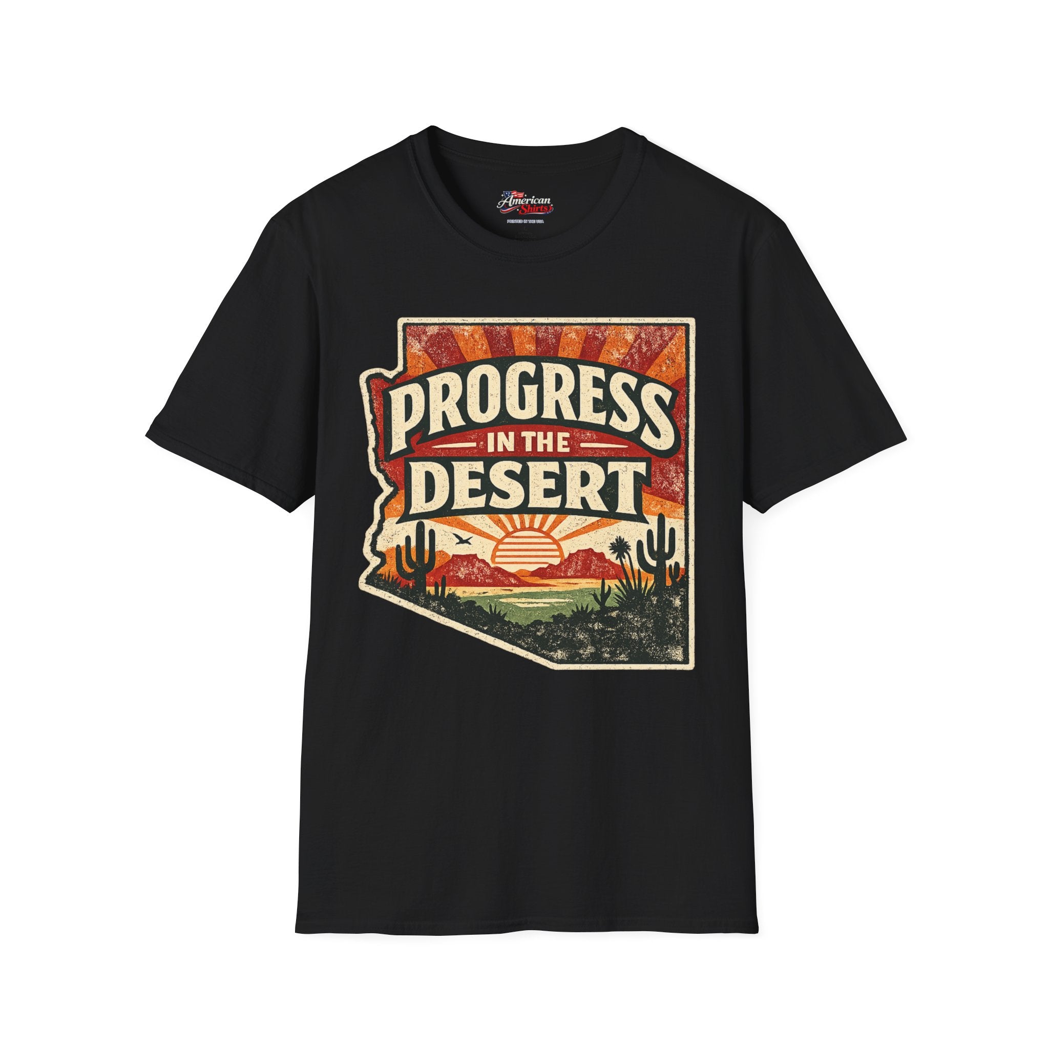 Vintage Arizona Progress in the desert Unisex Softstyle T-Shirt Red 2026