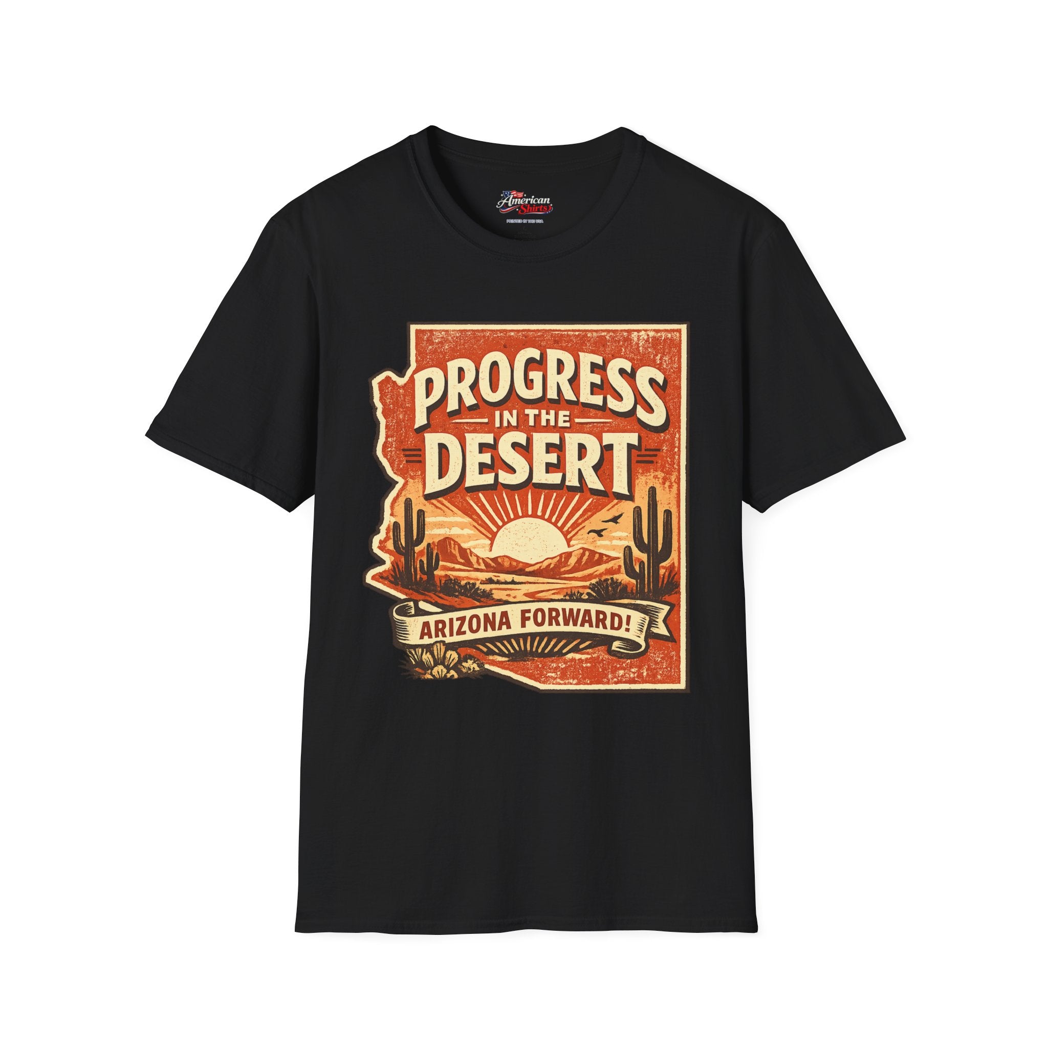 Progress in the Desert Arizona Forward Unisex Softstyle T-Shirt Blue 2026