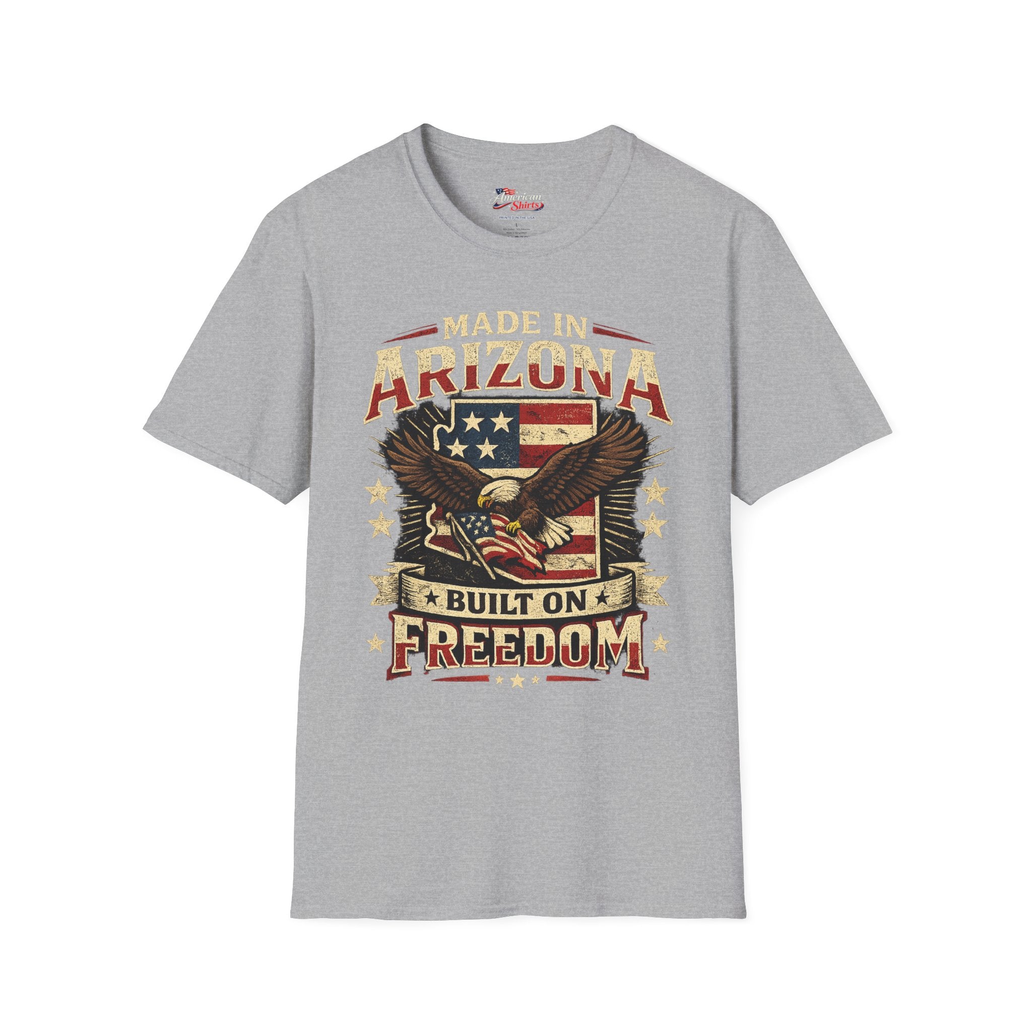 Made in Arizona Built on Freedom Unisex Softstyle T-Shirt Red 2026