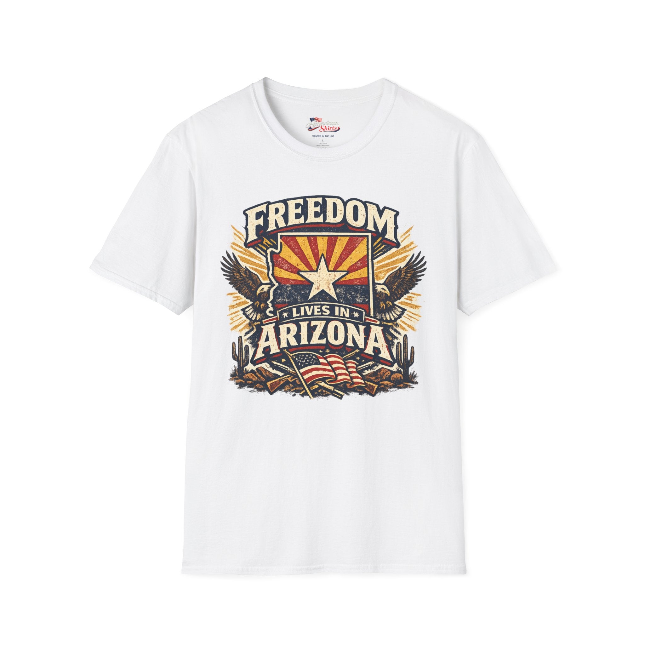 Freedom Lives in Arizona Unisex Softstyle T-Shirt Red 2026