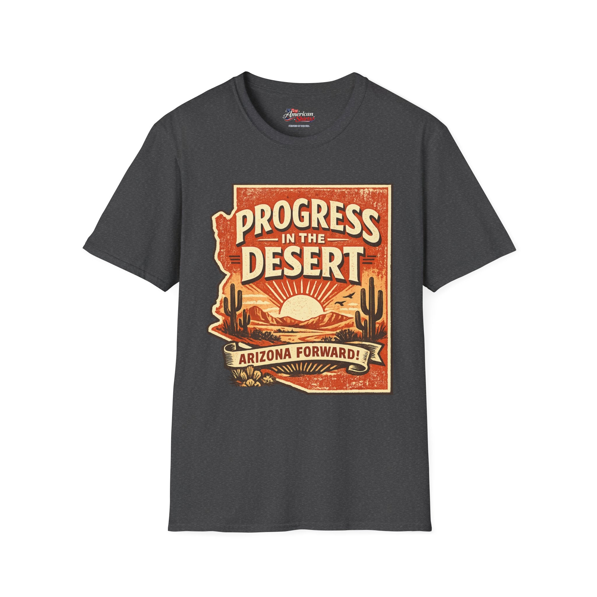 Progress in the Desert Arizona Forward Unisex Softstyle T-Shirt Blue 2026