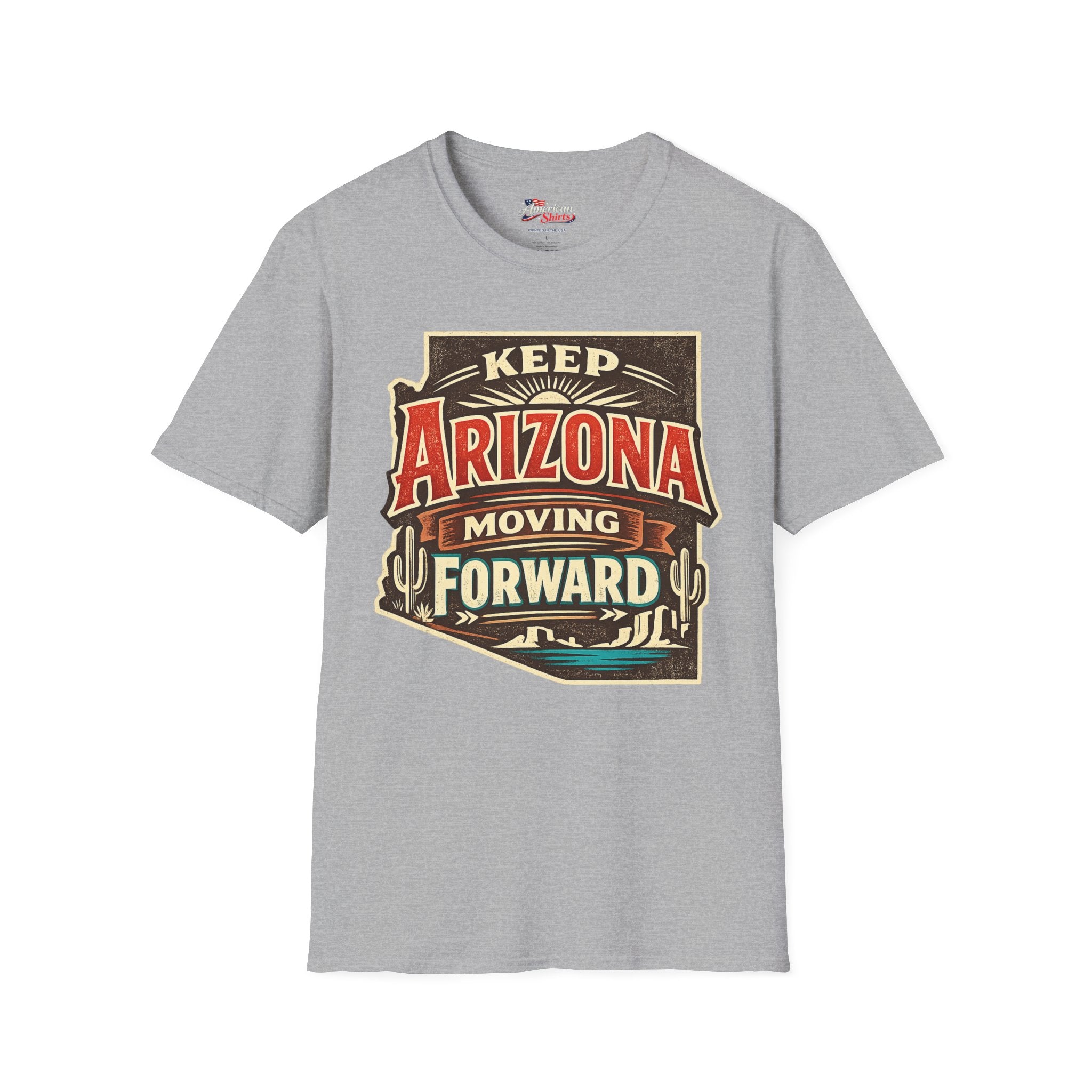 Keep Arizona Moving Forward design Unisex Softstyle T-Shirt Blue 2026
