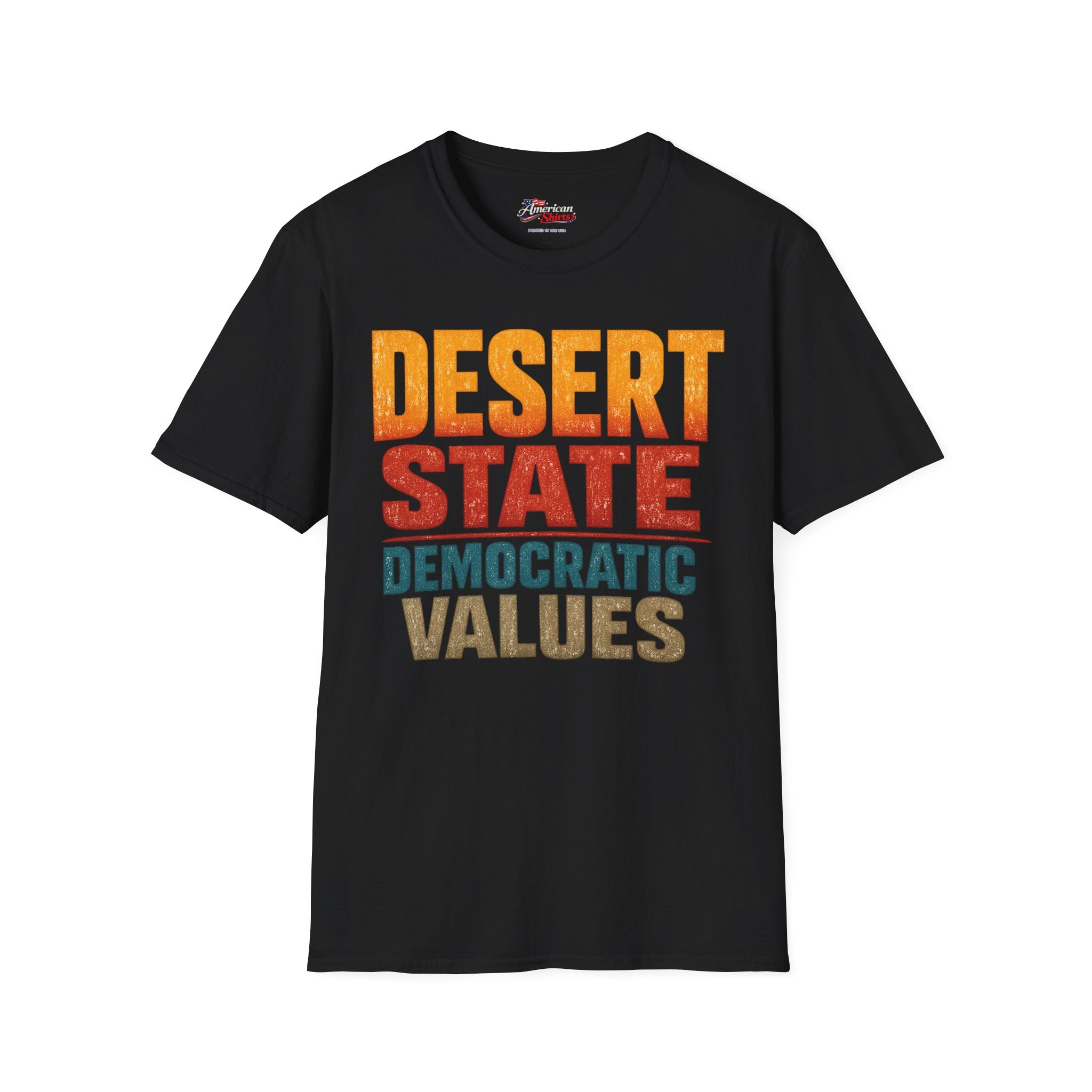 Arizona Desert State Democratic Values Unisex Softstyle T-Shirt Blue 2026