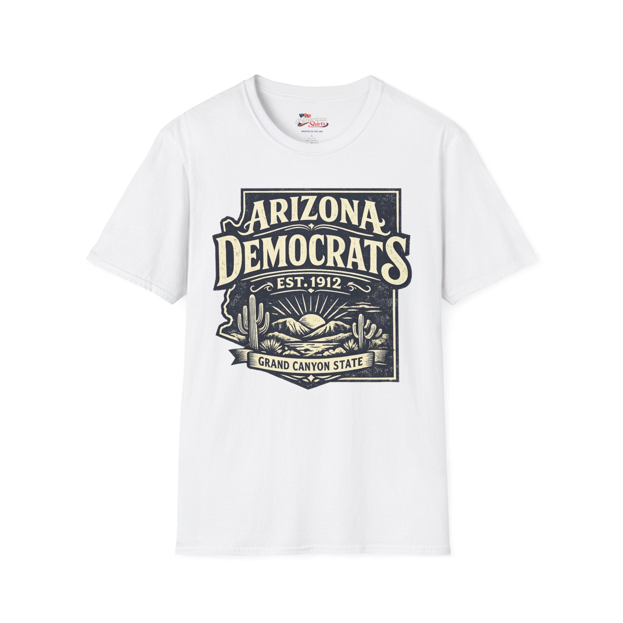 Vintage Arizona Democrats Unisex Softstyle T-Shirt Blue 2026
