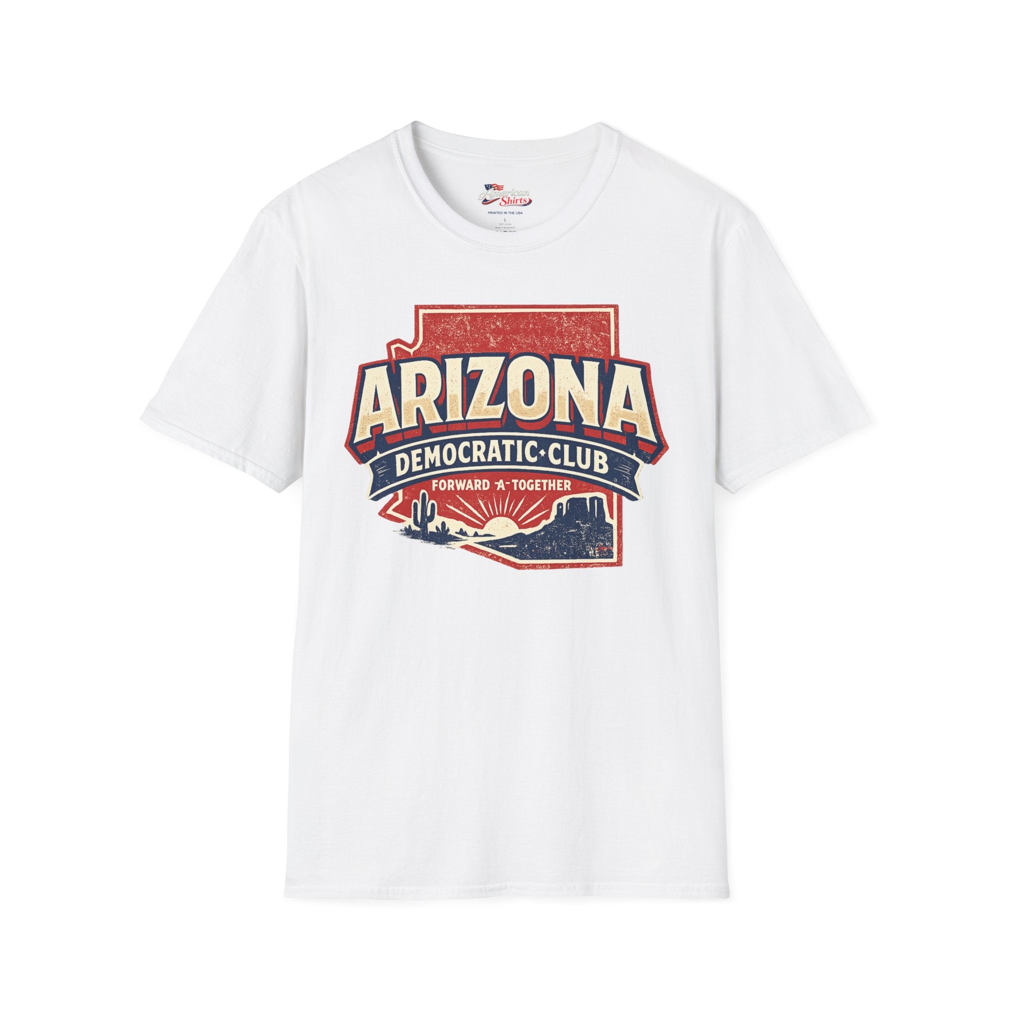 Vintage Arizona Democratic Club Unisex Softstyle T-Shirt Blue 2026