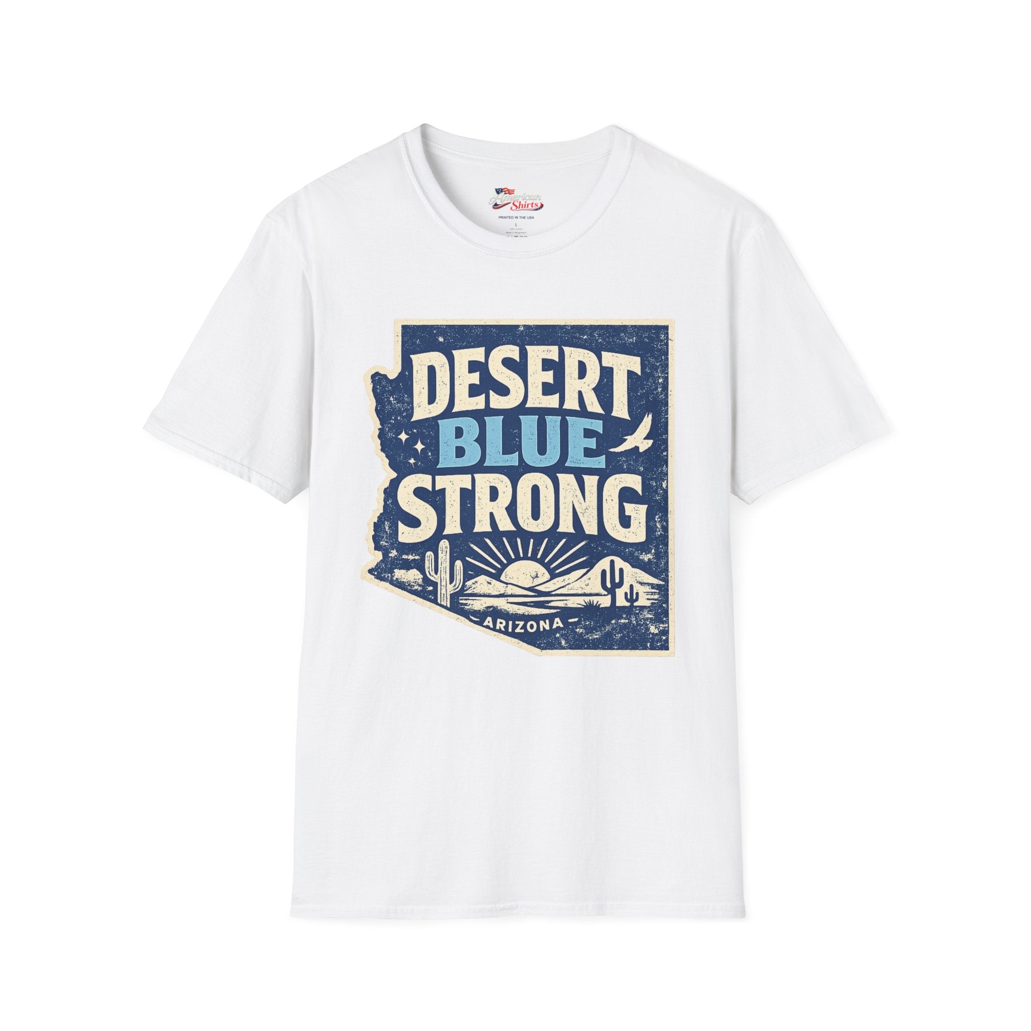 Arizona Desert Blue Strong Unisex Softstyle T-Shirt Blue 2026