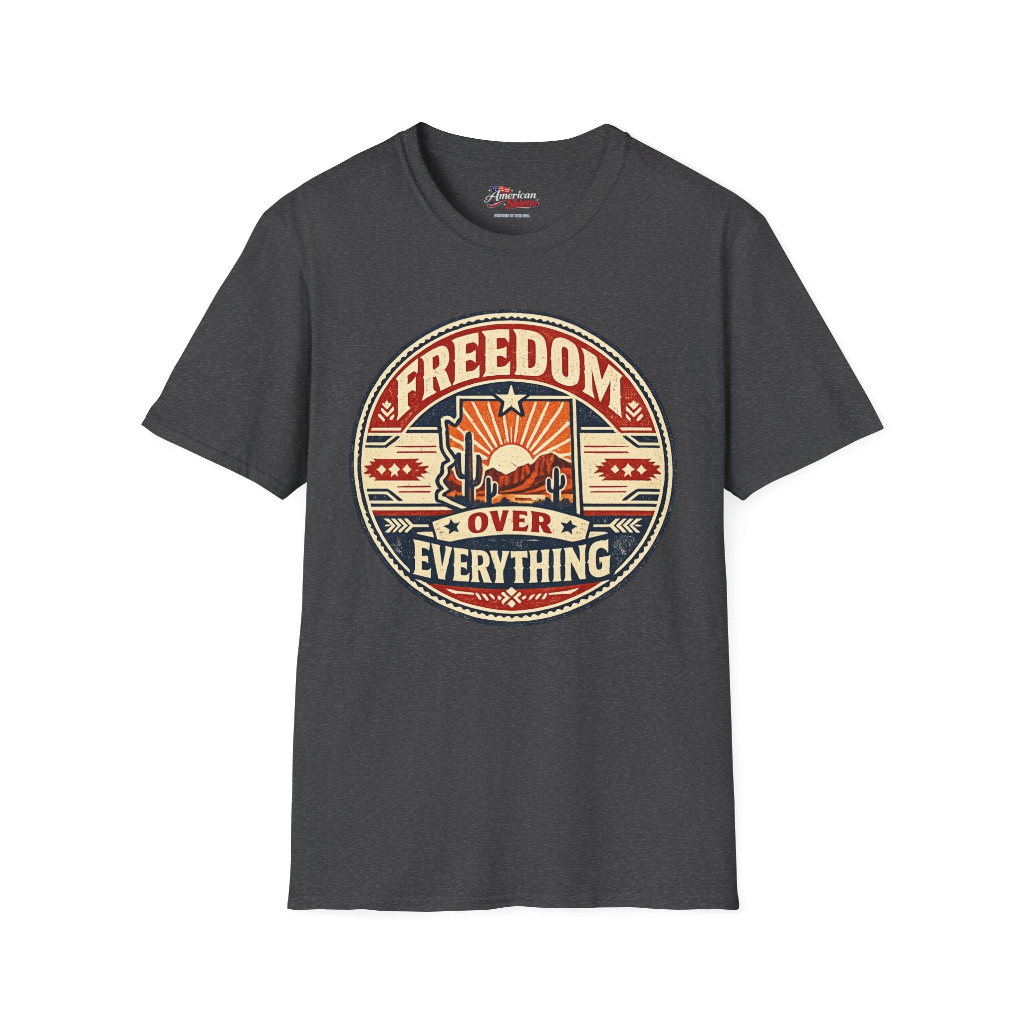 Vintage Arizona Freedom over Everything Unisex Softstyle T-Shirt Red 2026