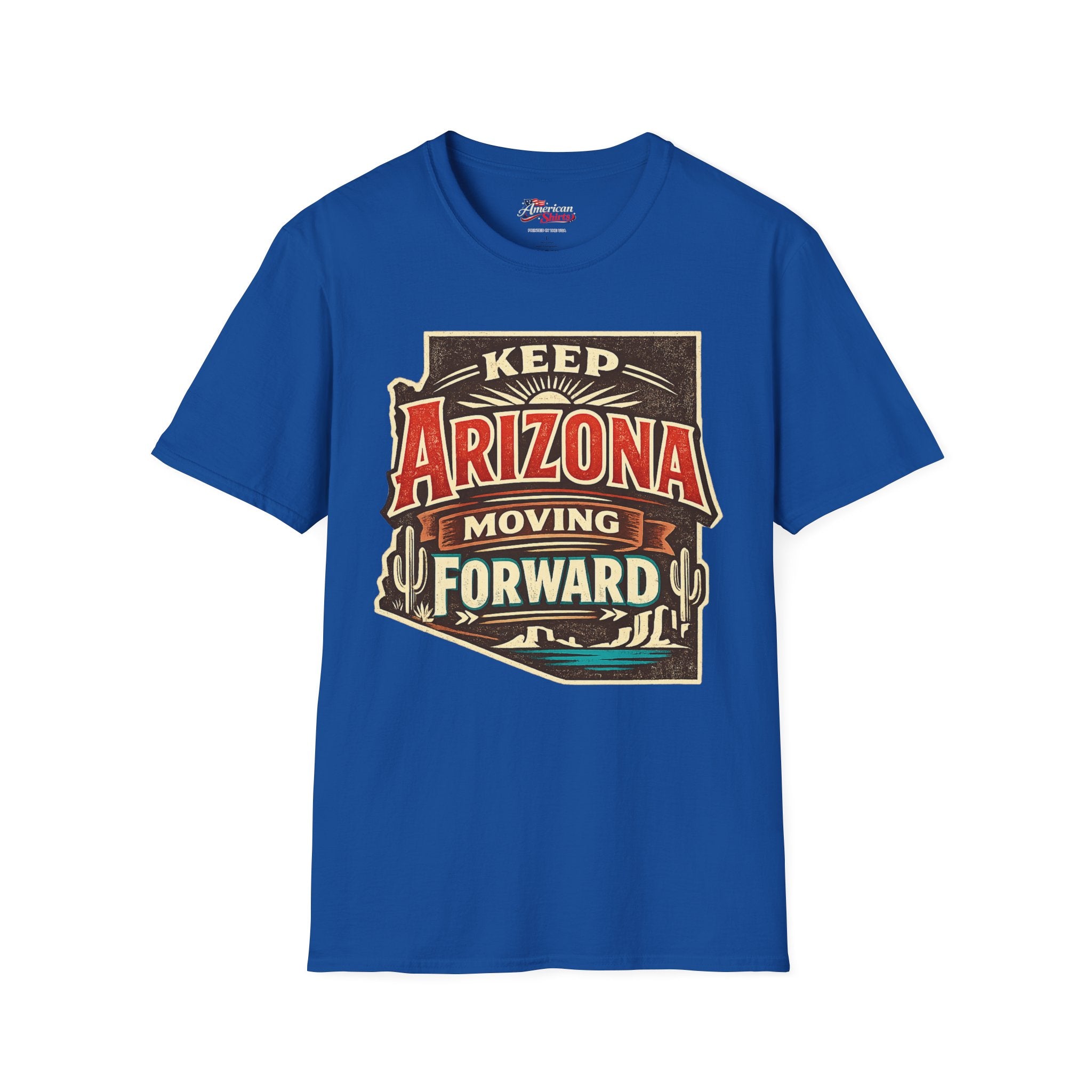 Keep Arizona Moving Forward design Unisex Softstyle T-Shirt Blue 2026