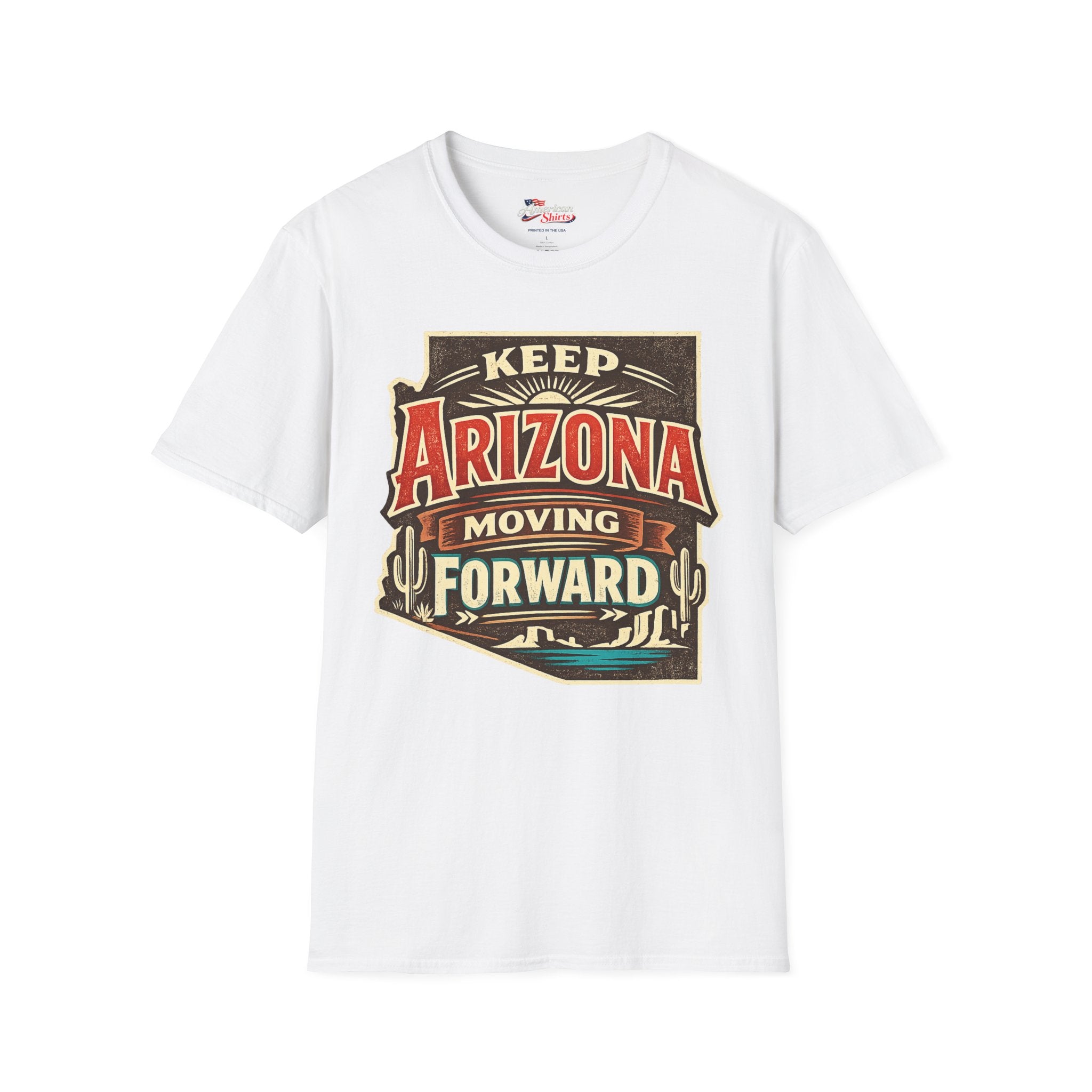 Keep Arizona Moving Forward design Unisex Softstyle T-Shirt Blue 2026