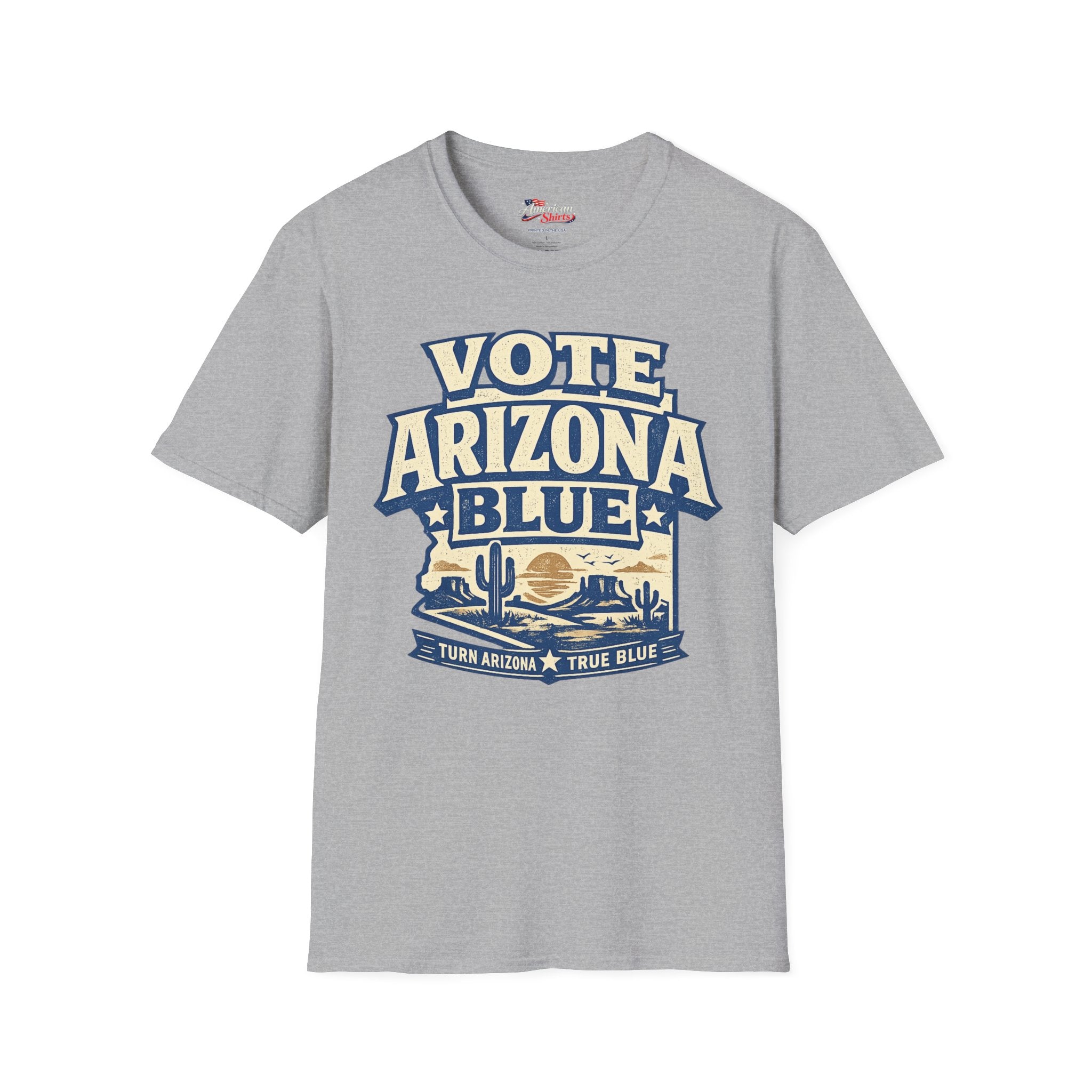 Vintage Arizona Blue Unisex Softstyle T-Shirt Blue 2026