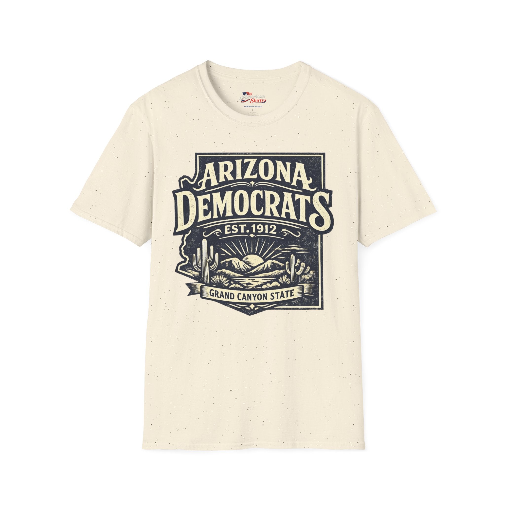 Vintage Arizona Democrats Unisex Softstyle T-Shirt Blue 2026