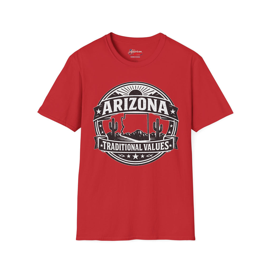 Vintage Arizona Traditional Values Unisex Softstyle T-Shirt Red 2026