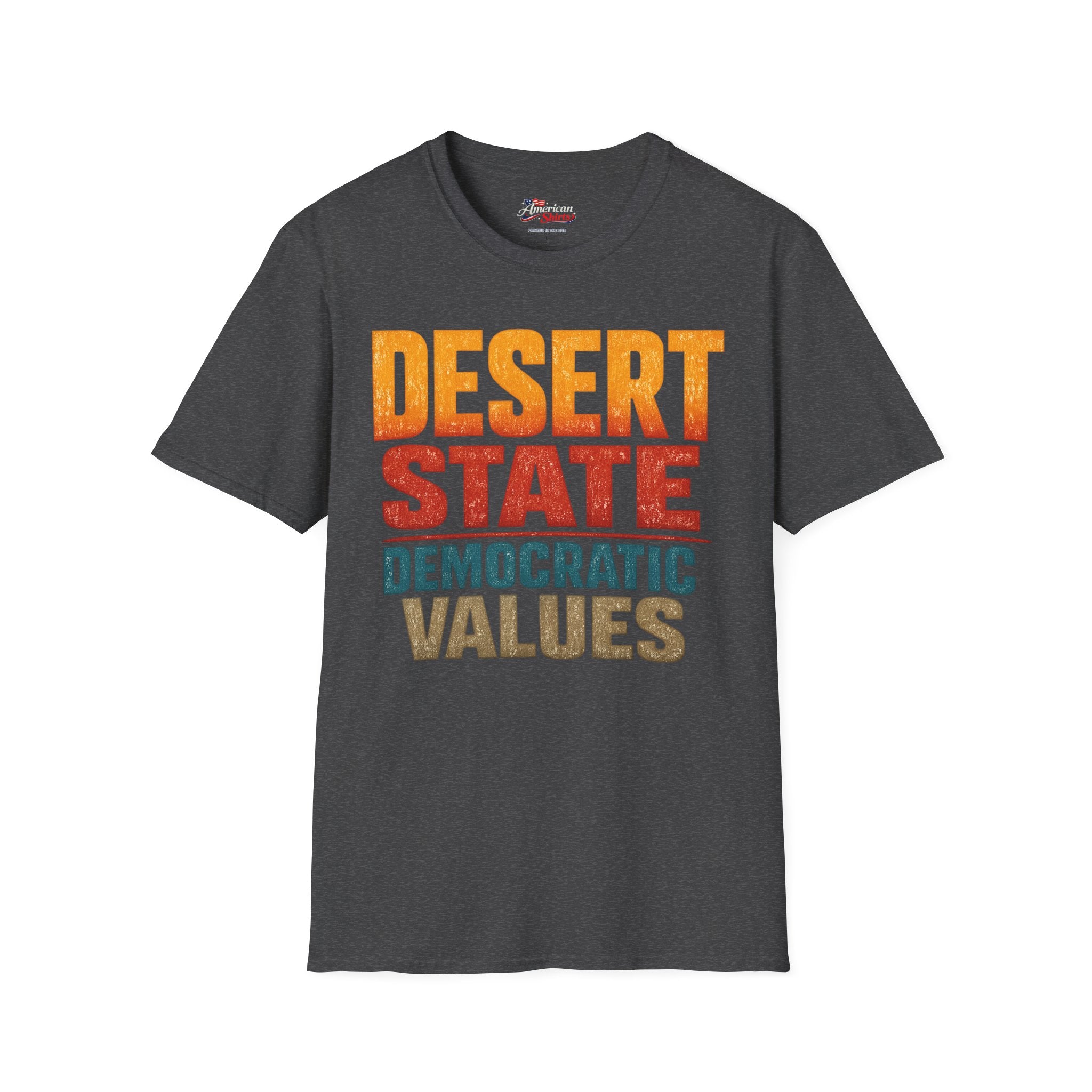 Arizona Desert State Democratic Values Unisex Softstyle T-Shirt Blue 2026