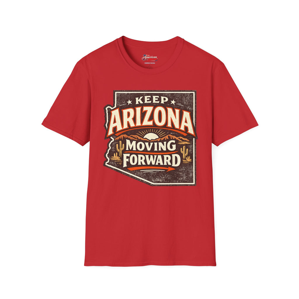 Vintage Arizona Moving Forward Unisex Softstyle T-Shirt Red 2026