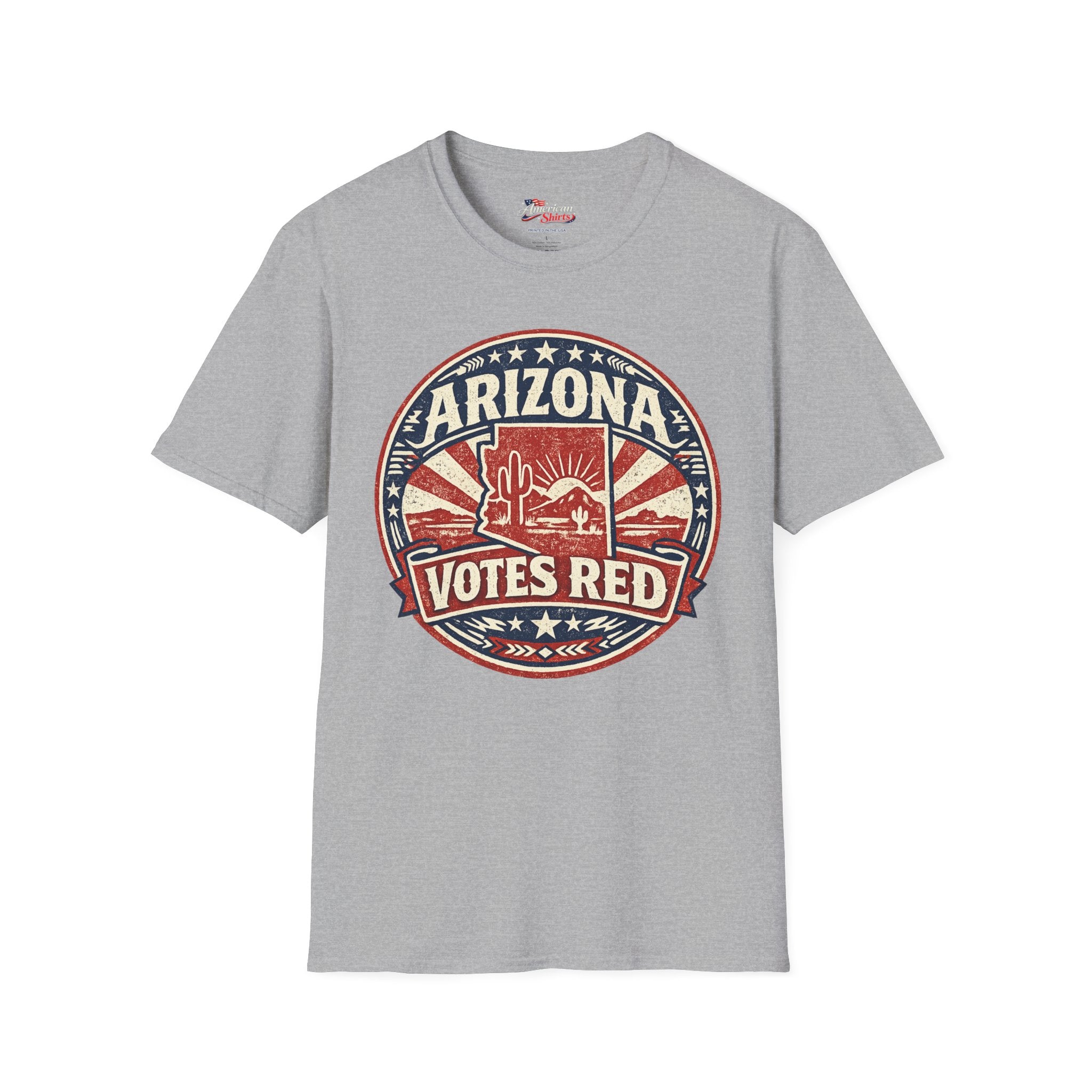 Vintage Arizona Votes Red Unisex Softstyle T-Shirt Red 2026