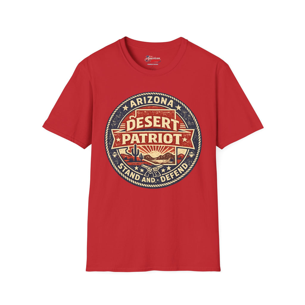 Vintage Arizona Desert Patriot Unisex Softstyle T-Shirt Red 2026