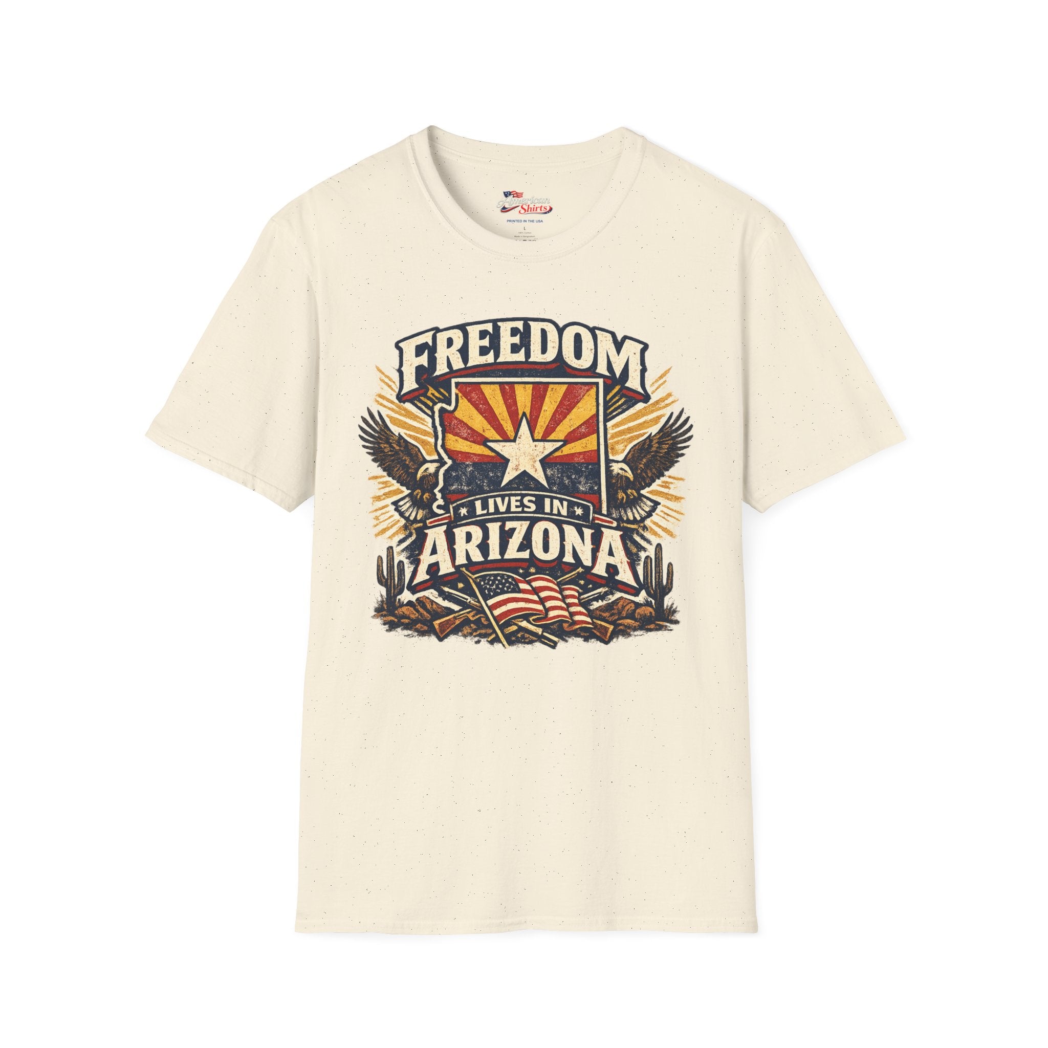 Freedom Lives in Arizona Unisex Softstyle T-Shirt Red 2026
