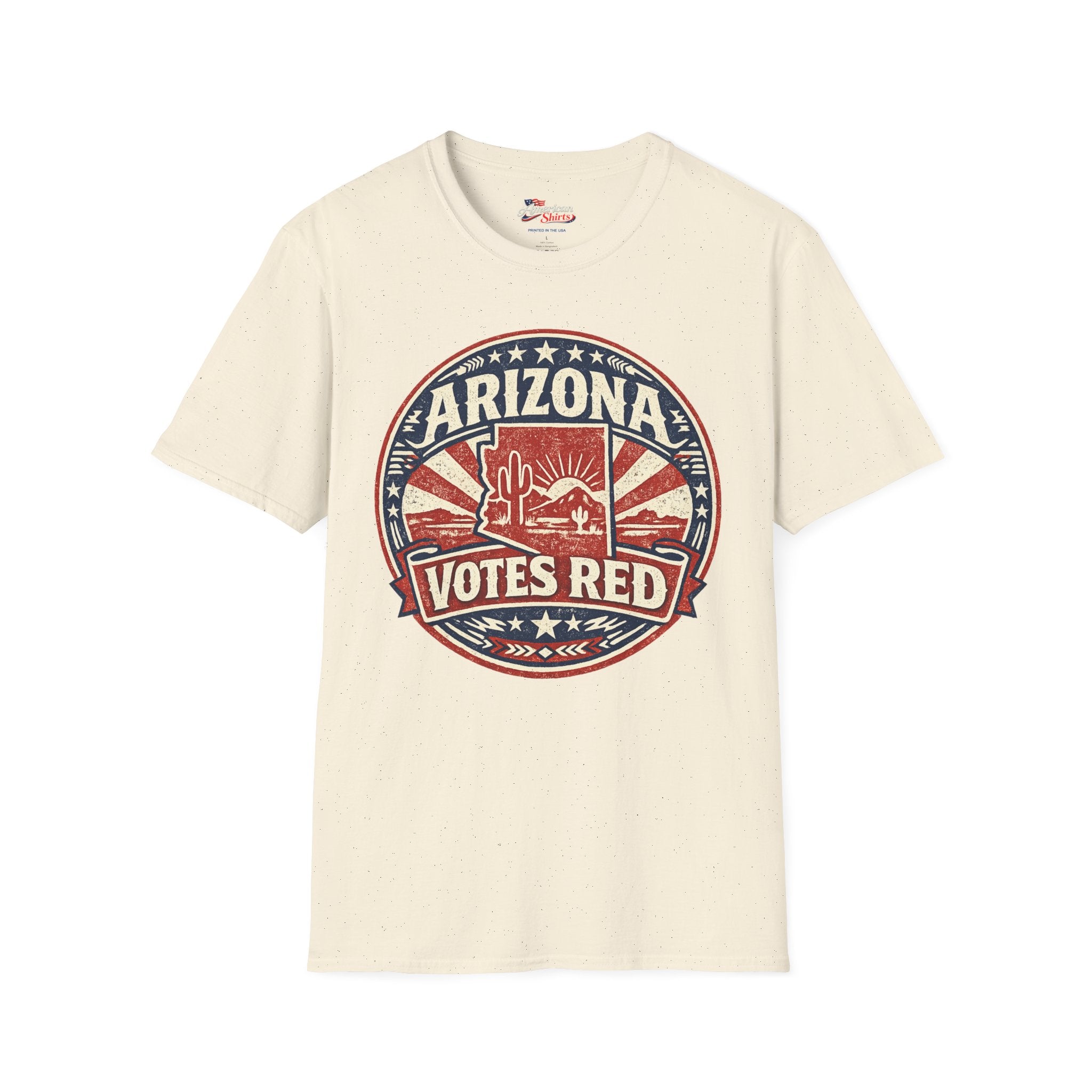 Vintage Arizona Votes Red Unisex Softstyle T-Shirt Red 2026