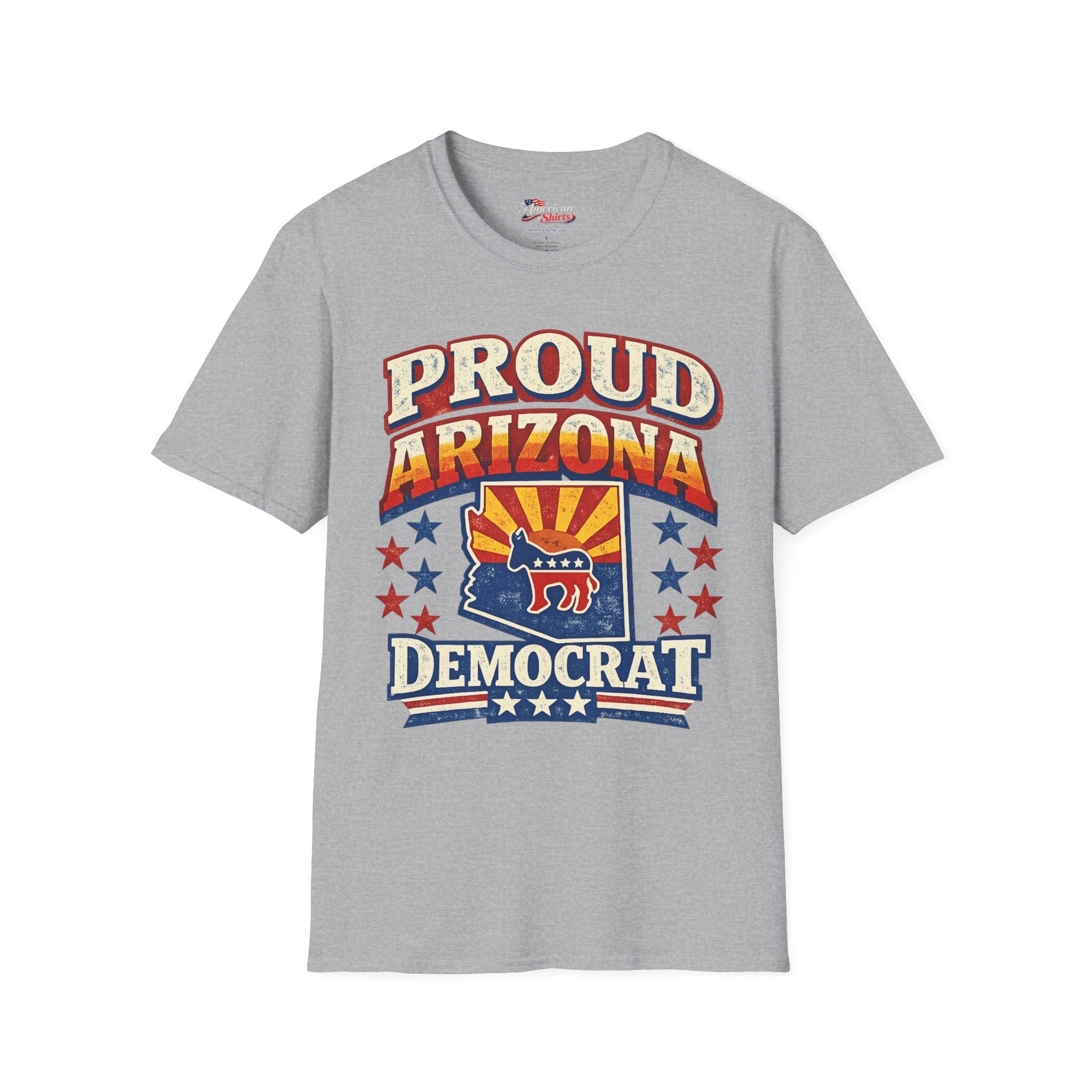 Proud Arizona Democat Unisex Softstyle T-Shirt Blue 2026