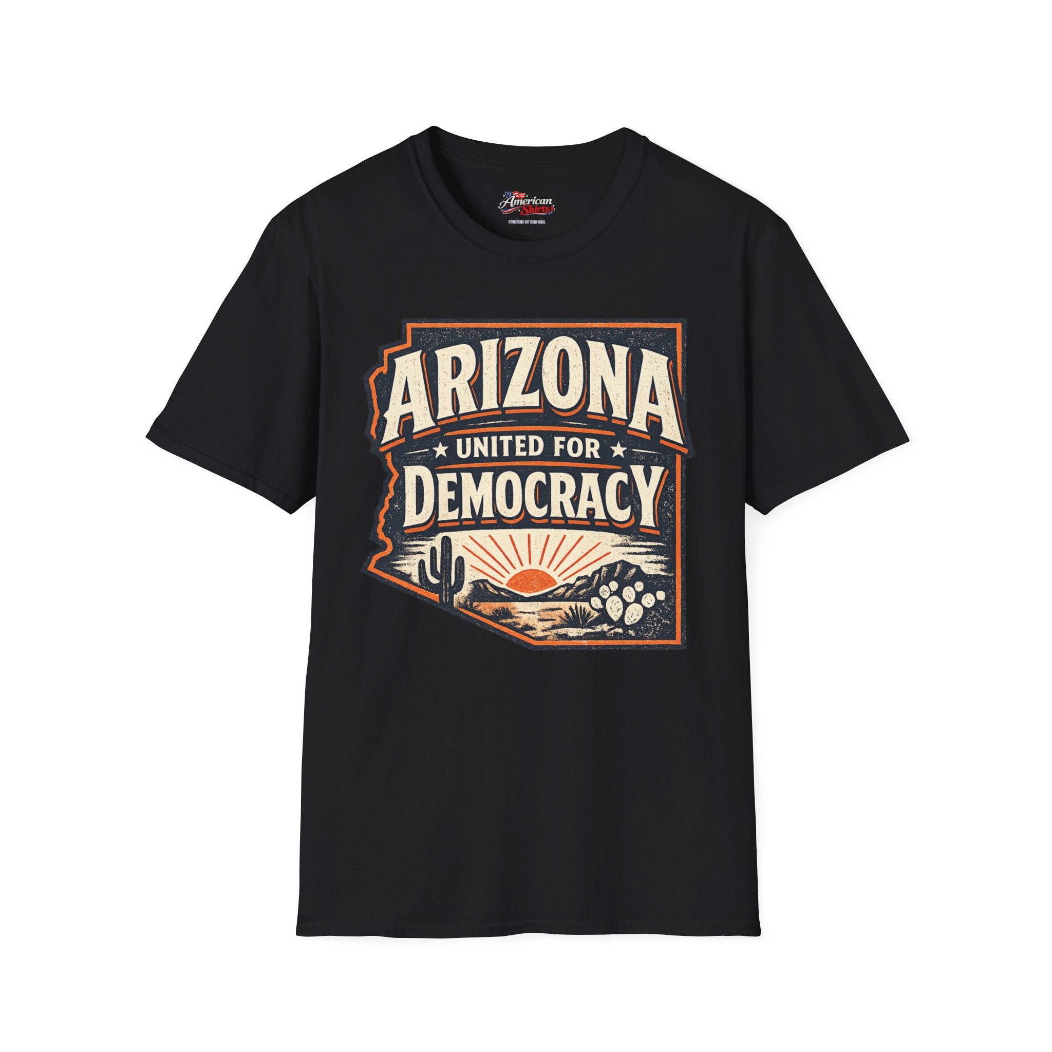 Vintage Arizona United for Democracy Unisex Softstyle T-Shirt Blue 2026