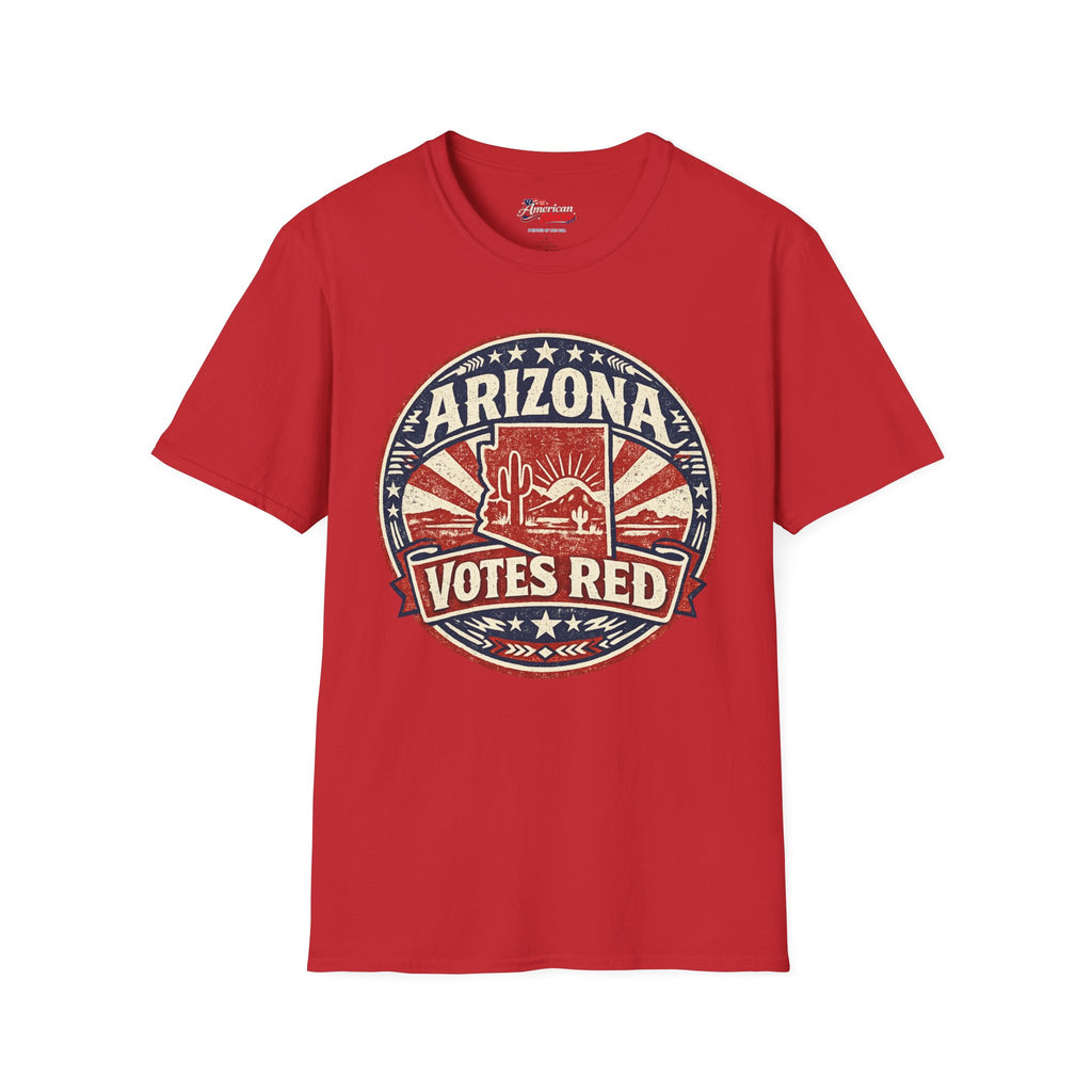 Vintage Arizona Votes Red Unisex Softstyle T-Shirt Red 2026