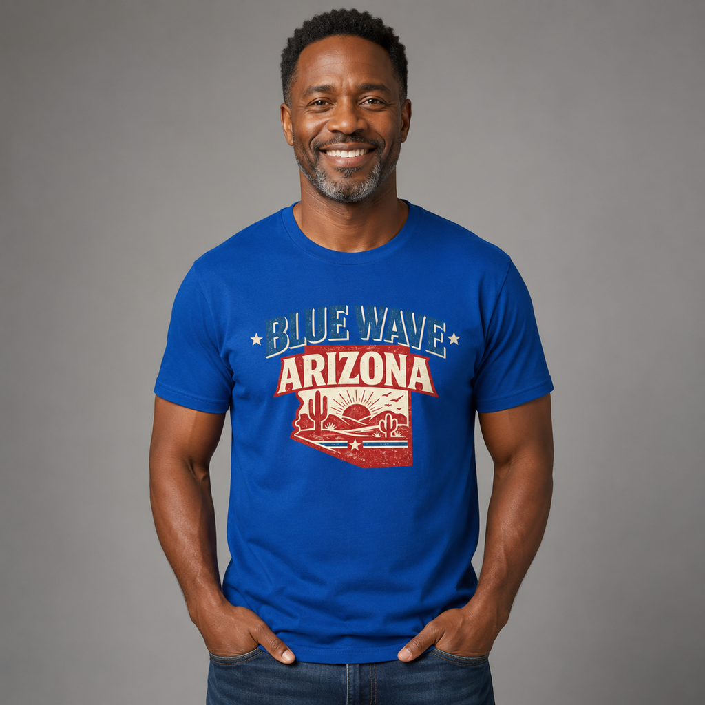 Vintage Arizona Blue Wave Unisex Softstyle T-Shirt Blue 2026