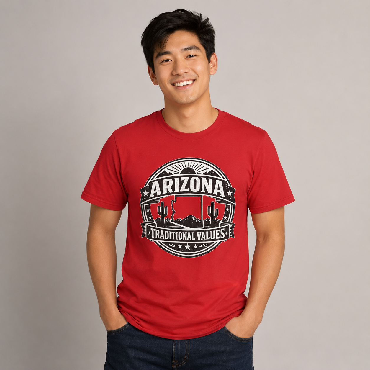Vintage Arizona Traditional Values Unisex Softstyle T-Shirt Red 2026