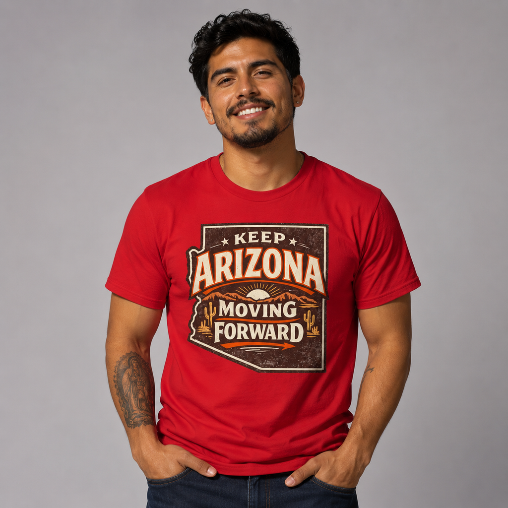 Vintage Arizona Moving Forward Unisex Softstyle T-Shirt Red 2026