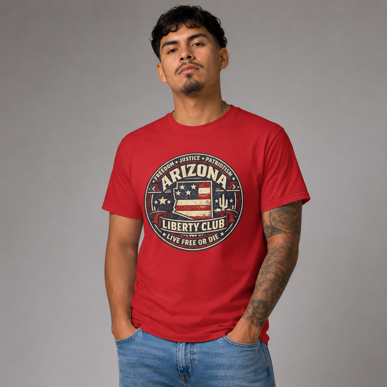 Vintage Arizona Liberty Club Unisex Softstyle T-Shirt Red 2026