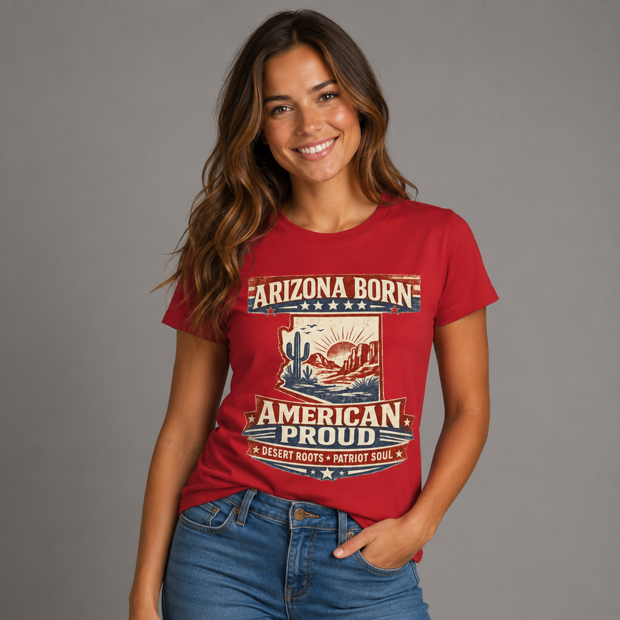 Arizona pride and desert spirit Unisex Softstyle T Shirt Red 2026