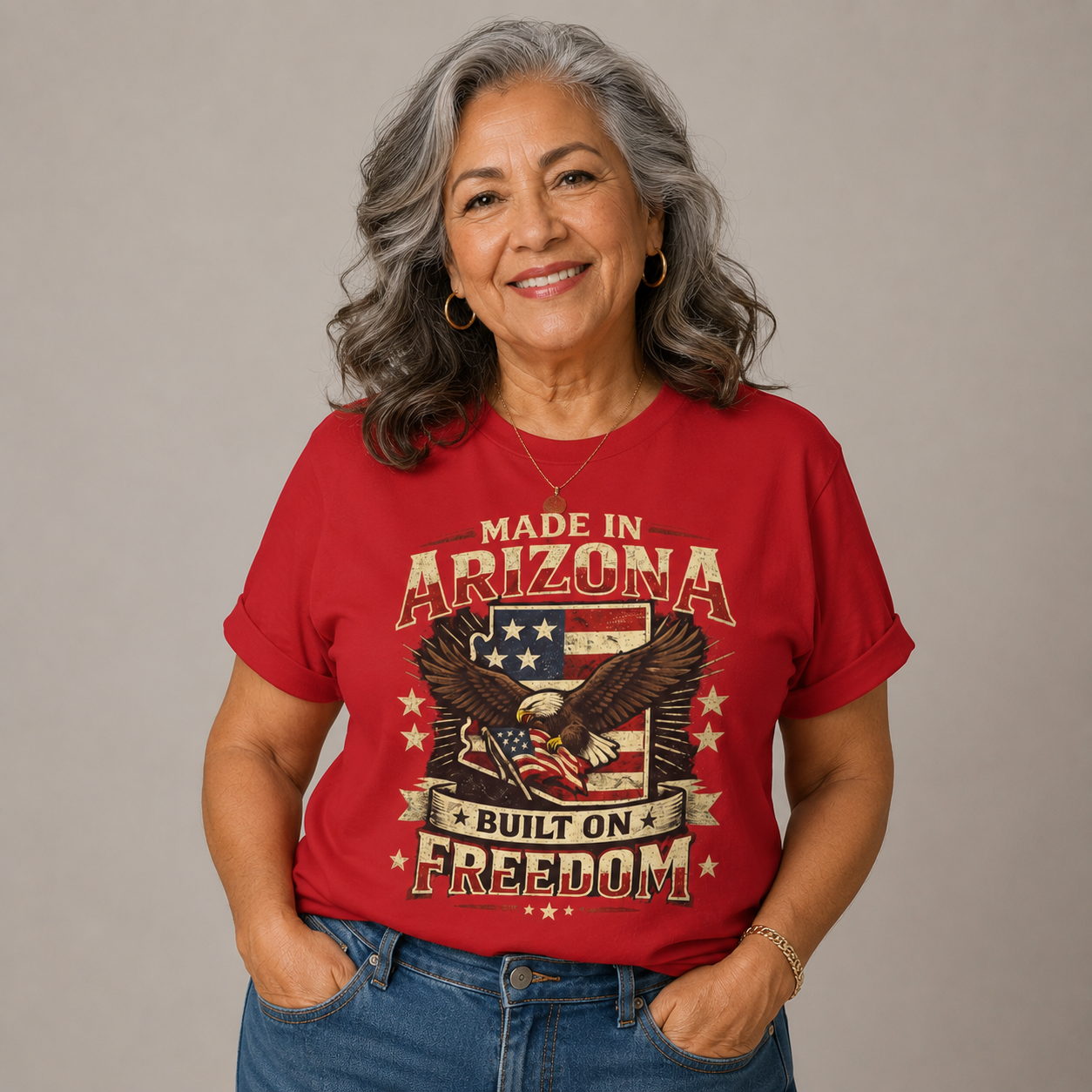 Made in Arizona Built on Freedom Unisex Softstyle T-Shirt Red 2026