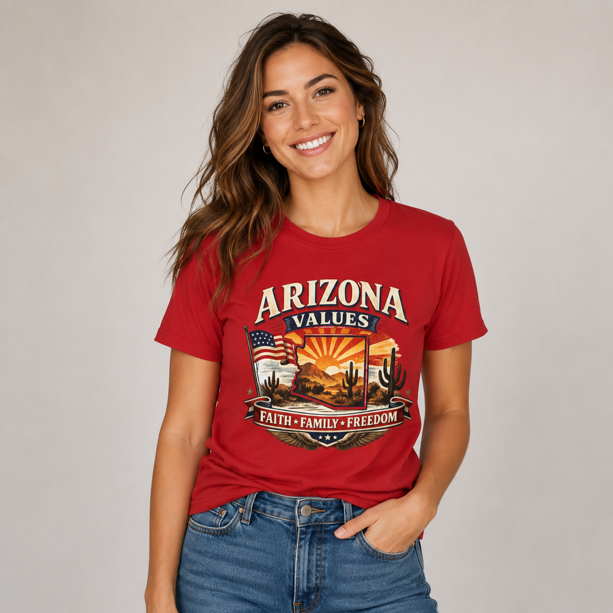 Arizona Values Unisex Softstyle T Shirt Red 2026