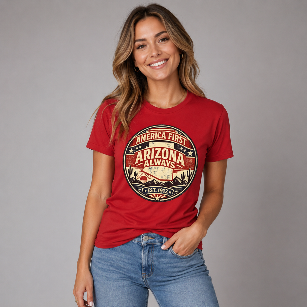 Conservative and Proud Arizona Unisex Softstyle T Shirt Red 2026