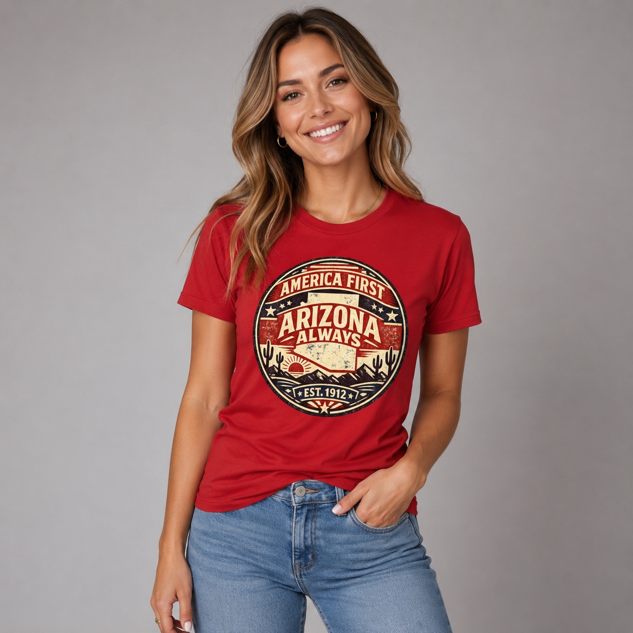 Conservative and Proud Arizona Unisex Softstyle T Shirt Red 2026