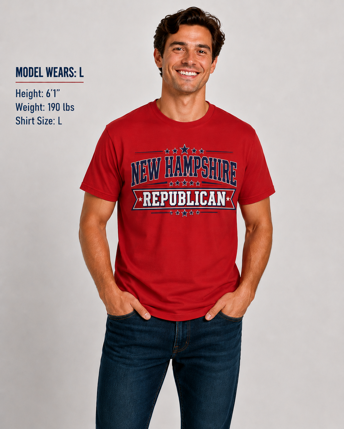 New Hampshire Republican Unisex T-Shirt State Pride Political Tee Red 2026
