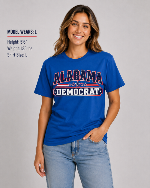 Alabama Democrat Unisex T-Shirt — State Pride Political Tee Blue 2026