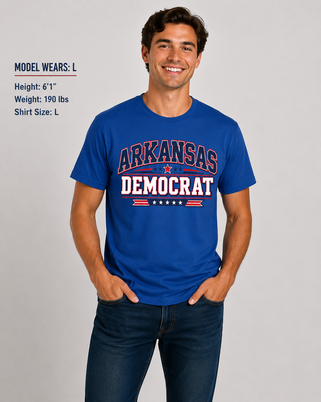 Arkansas Democrat Unisex T-Shirt State Pride Political Tee Blue 2026