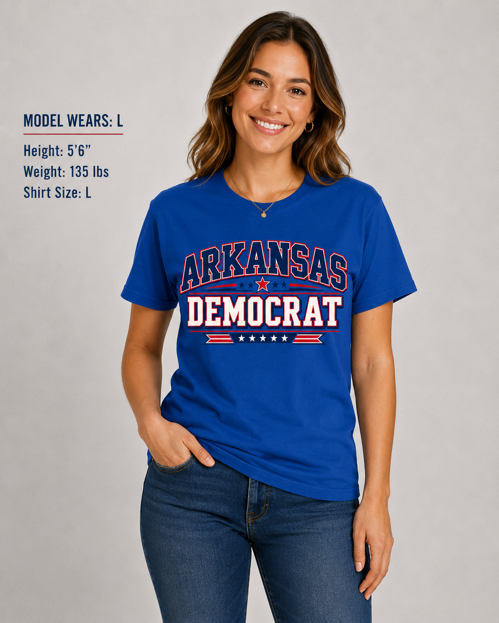 Arkansas Democrat Unisex T-Shirt State Pride Political Tee Blue 2026