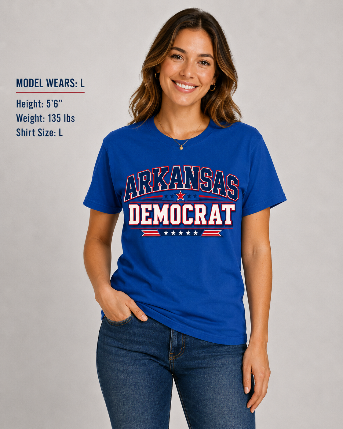 Arkansas Democrat Unisex T-Shirt State Pride Political Tee Blue 2026