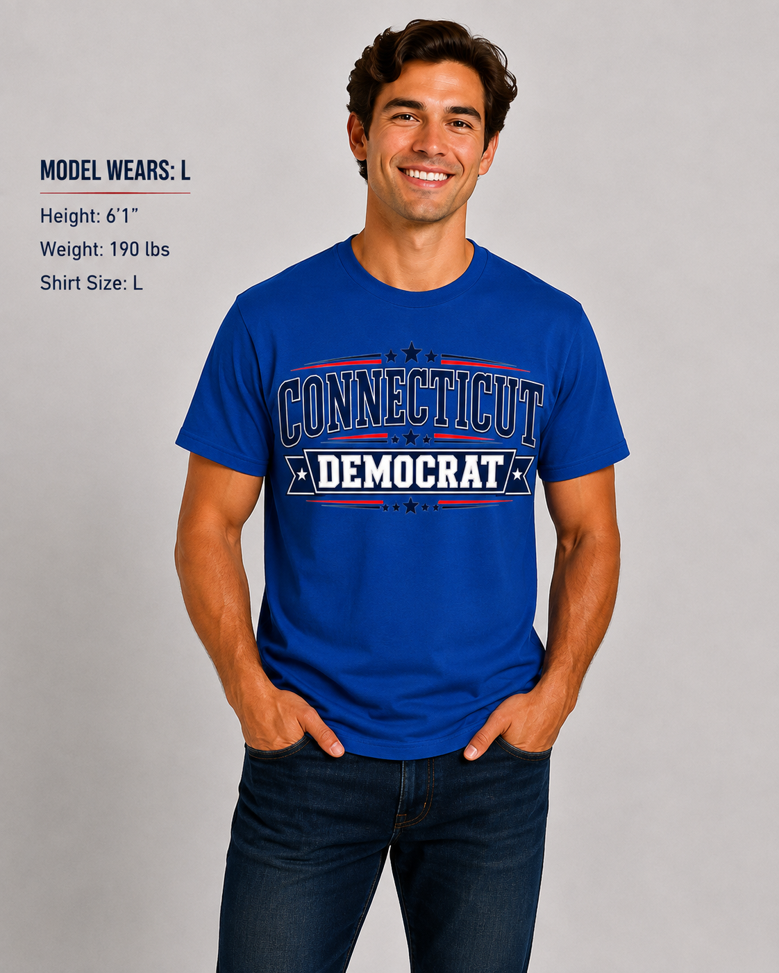 Connecticut Democrat Unisex T-Shirt State Pride Political Tee Blue 2026