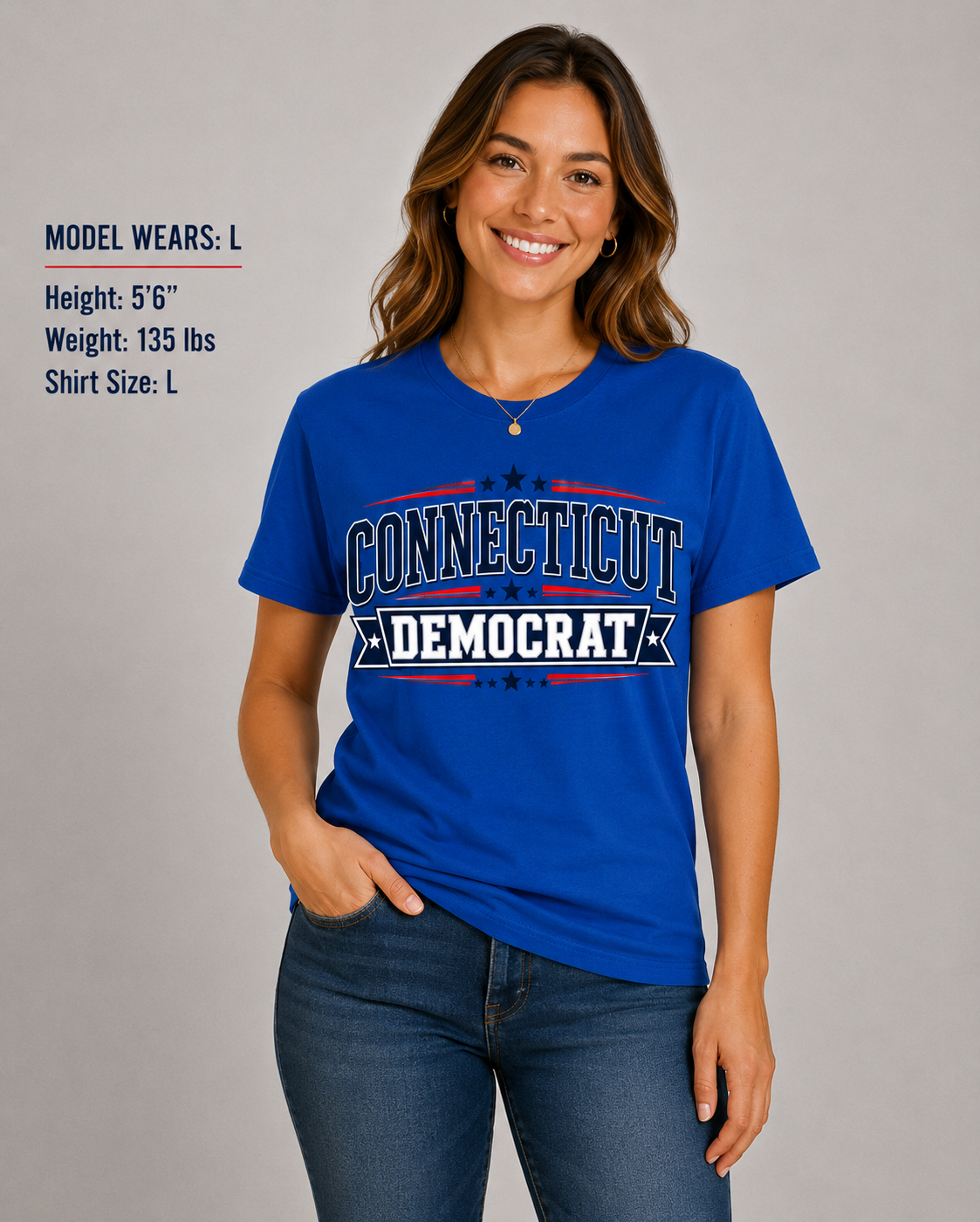 Connecticut Democrat Unisex T-Shirt State Pride Political Tee Blue 2026