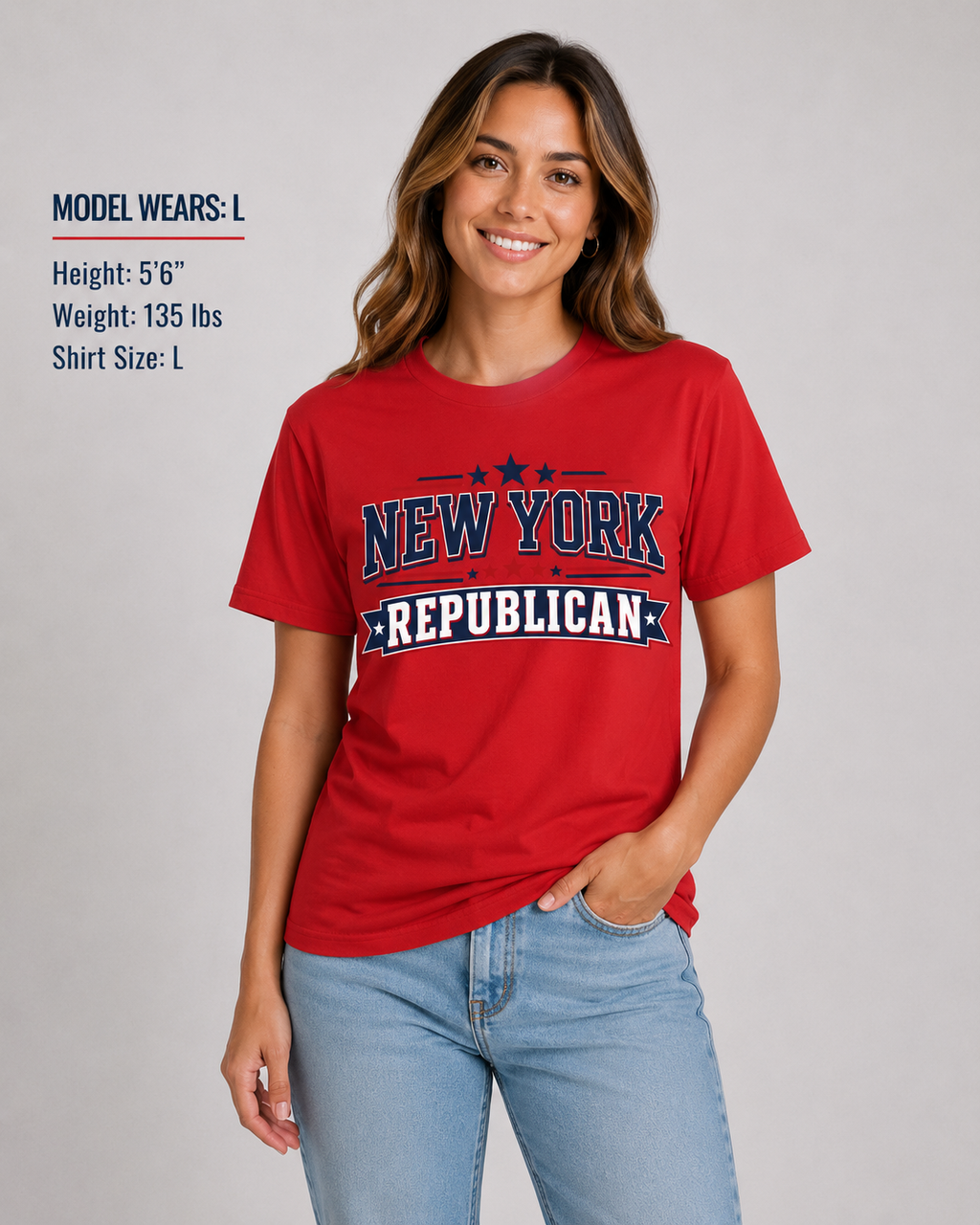 New York Republican Unisex T-Shirt State Pride Political Tee Red 2026