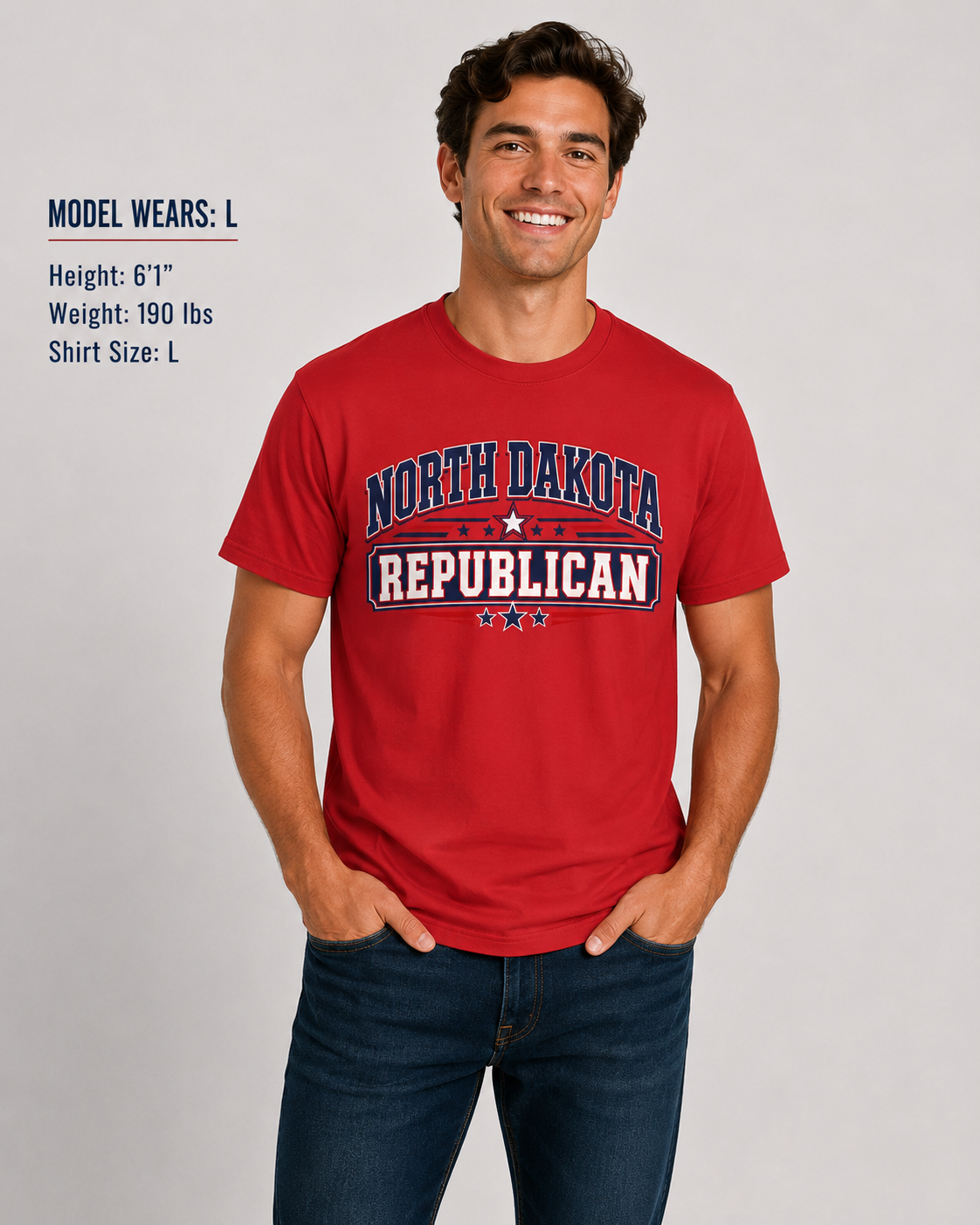 North Dakota Republican Unisex T-Shirt State Pride Political Tee Red 2026