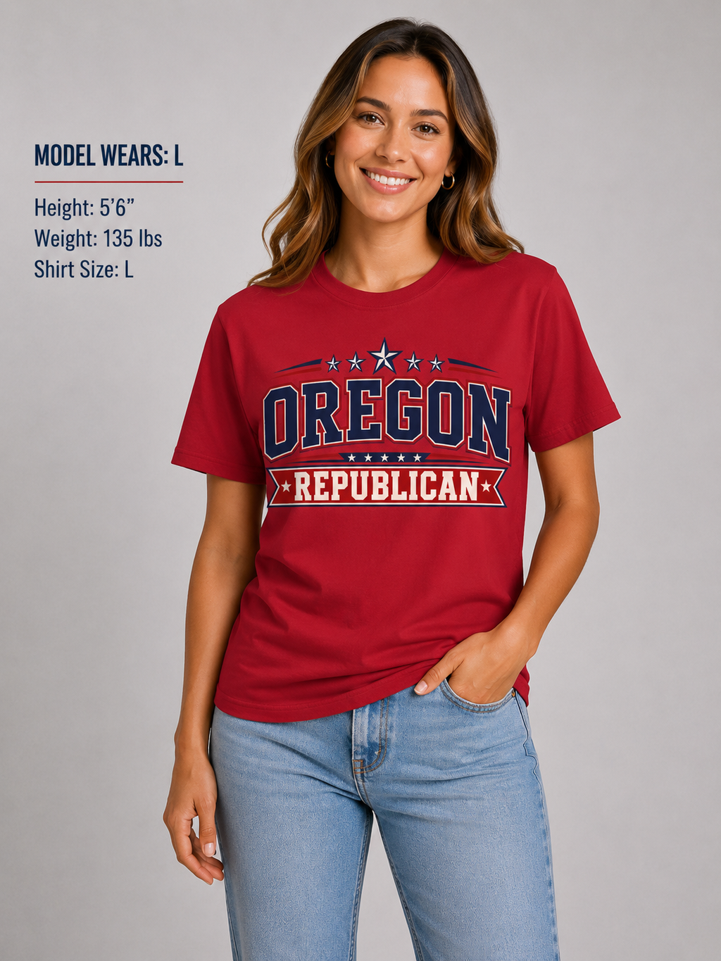 Oregon Republican Unisex T-Shirt State Pride Political Tee Red 2026