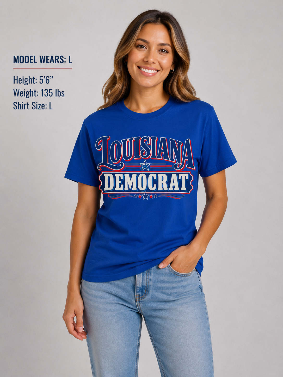 Louisiana Democrat Unisex T-Shirt State Pride Political Tee Blue 2026