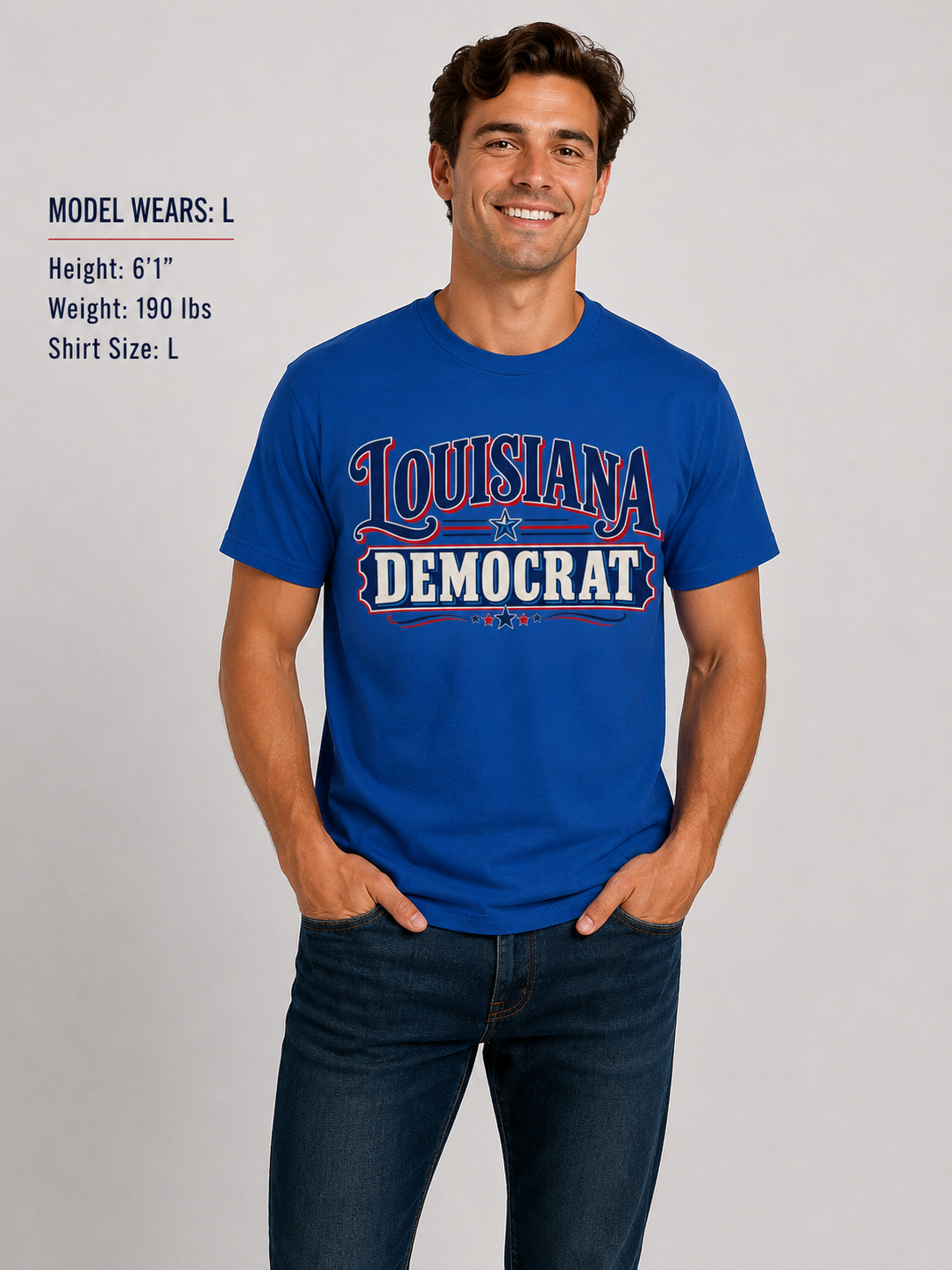 Louisiana Democrat Unisex T-Shirt State Pride Political Tee Blue 2026