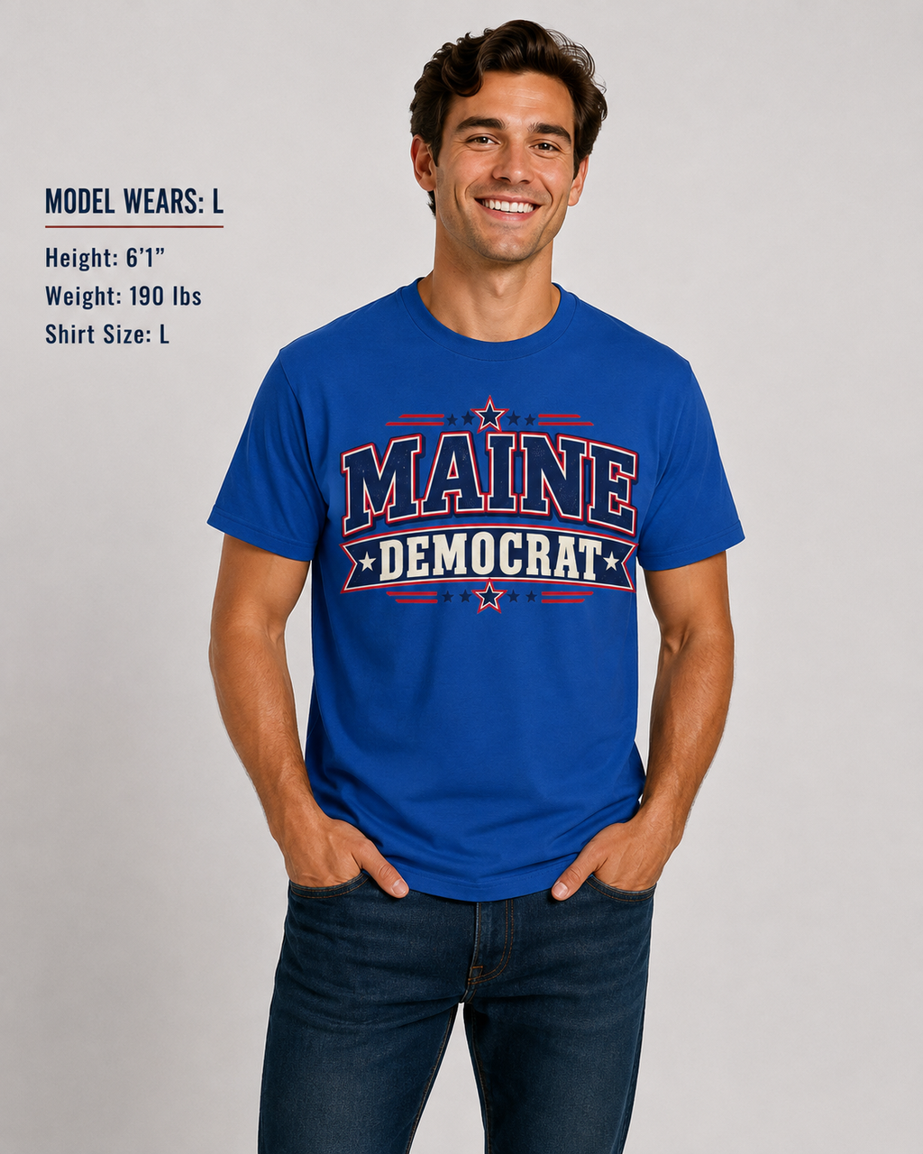 Maine Democrat Unisex T-Shirt State Pride Political Tee Blue 2026