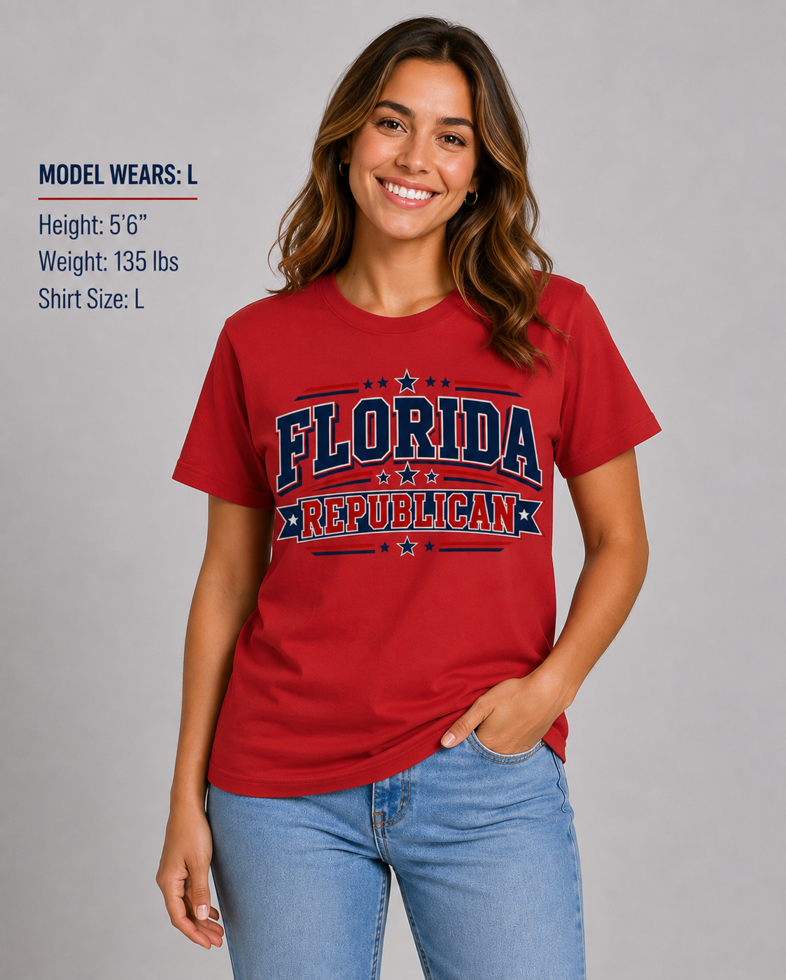 Florida Republican Unisex T-Shirt State Pride Political Tee Red 2026