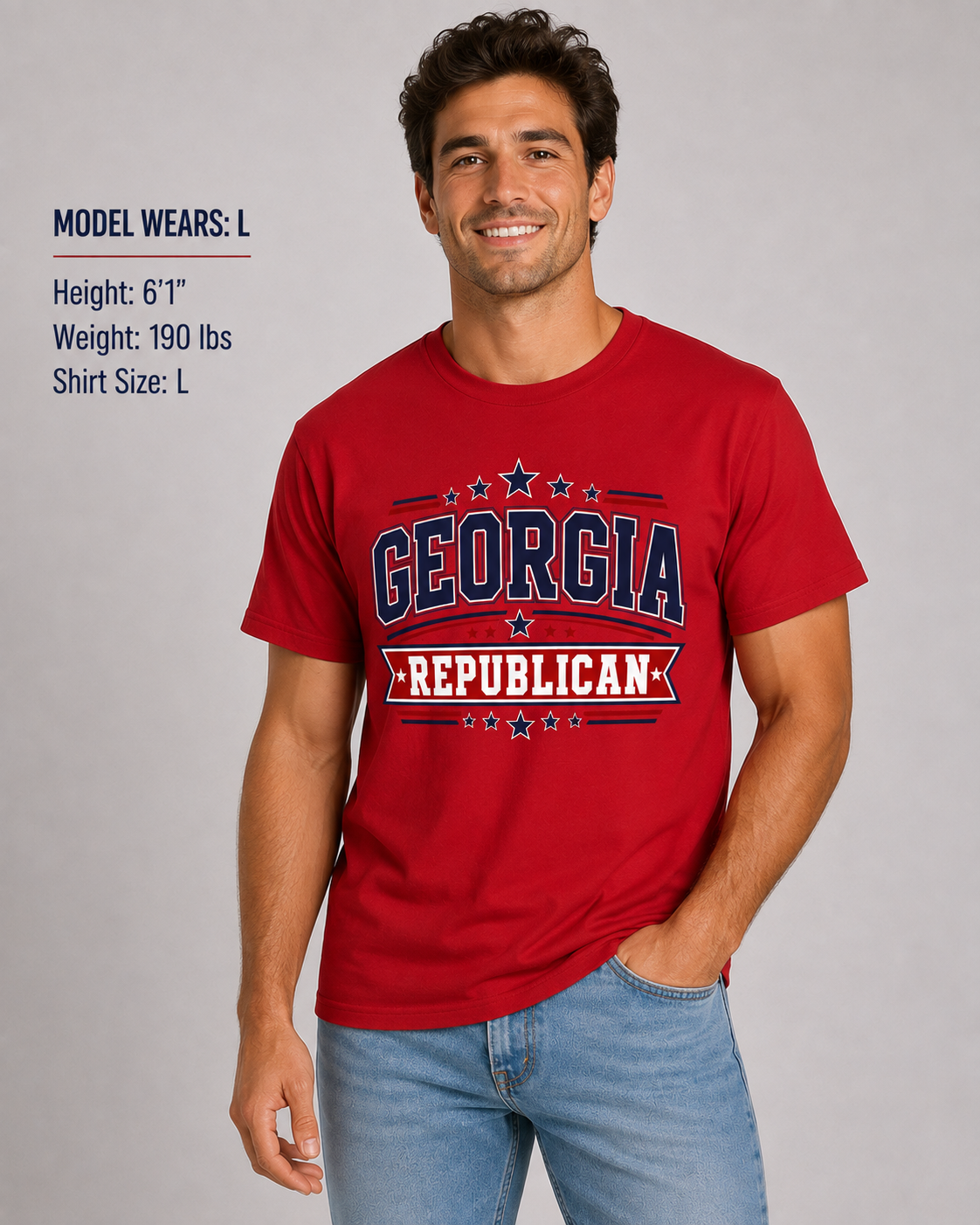 Georgia Republican Unisex T-Shirt State Pride Political Tee Red 2026