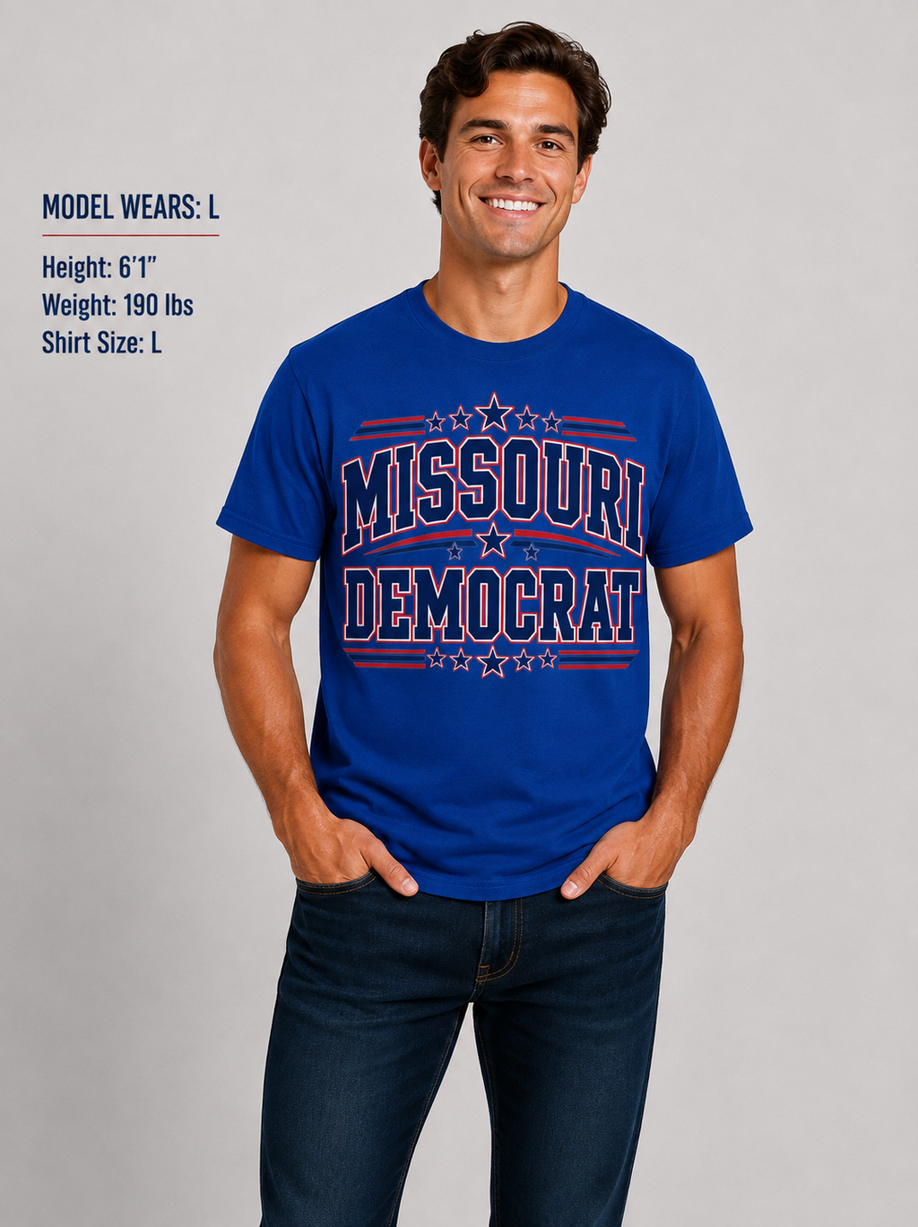Missouri Democrat Unisex T-Shirt State Pride Political Tee Blue 2026